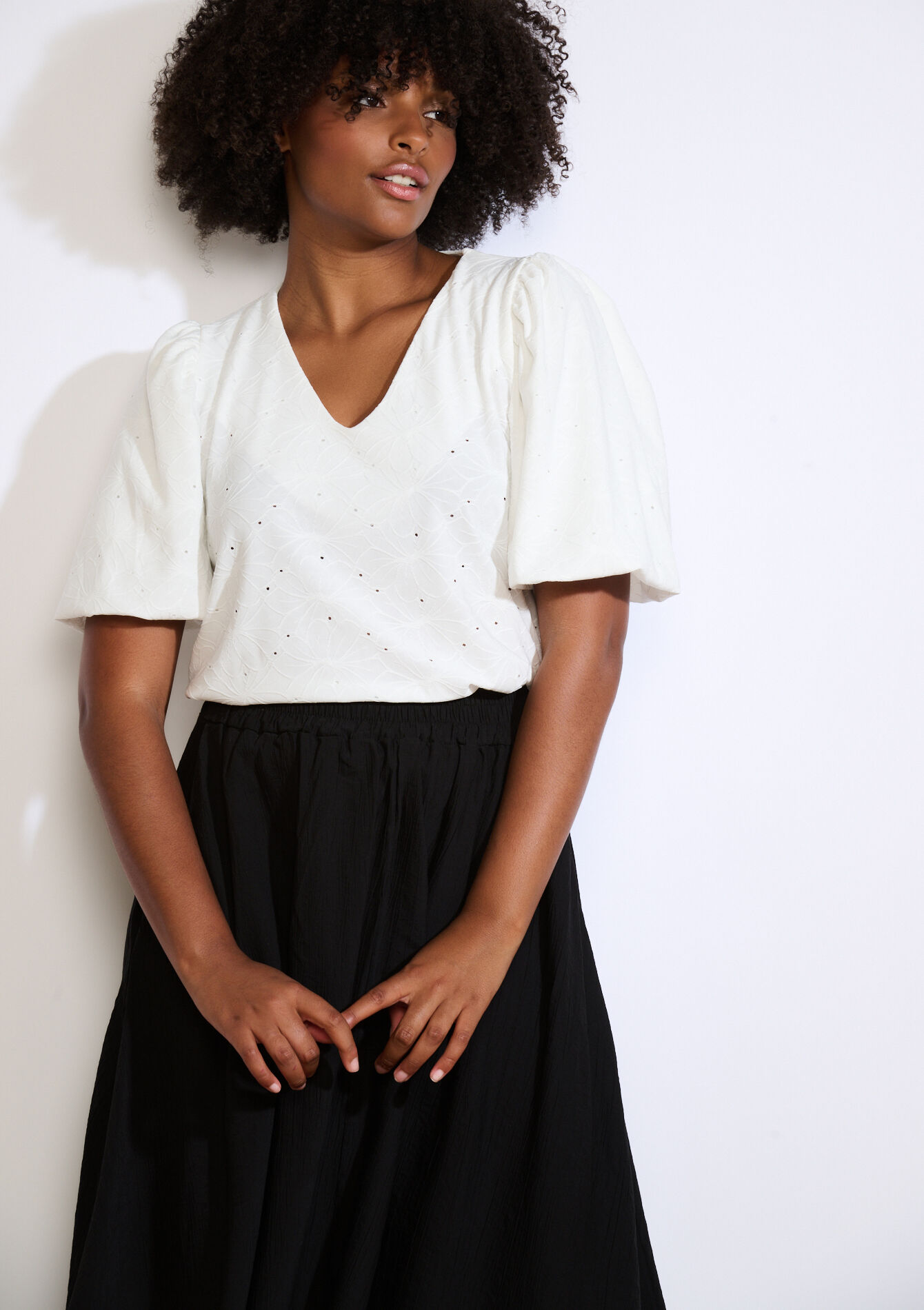 Top met pofmouwen, Top met pofmouwen - OFFWHITE - 02301892_1001