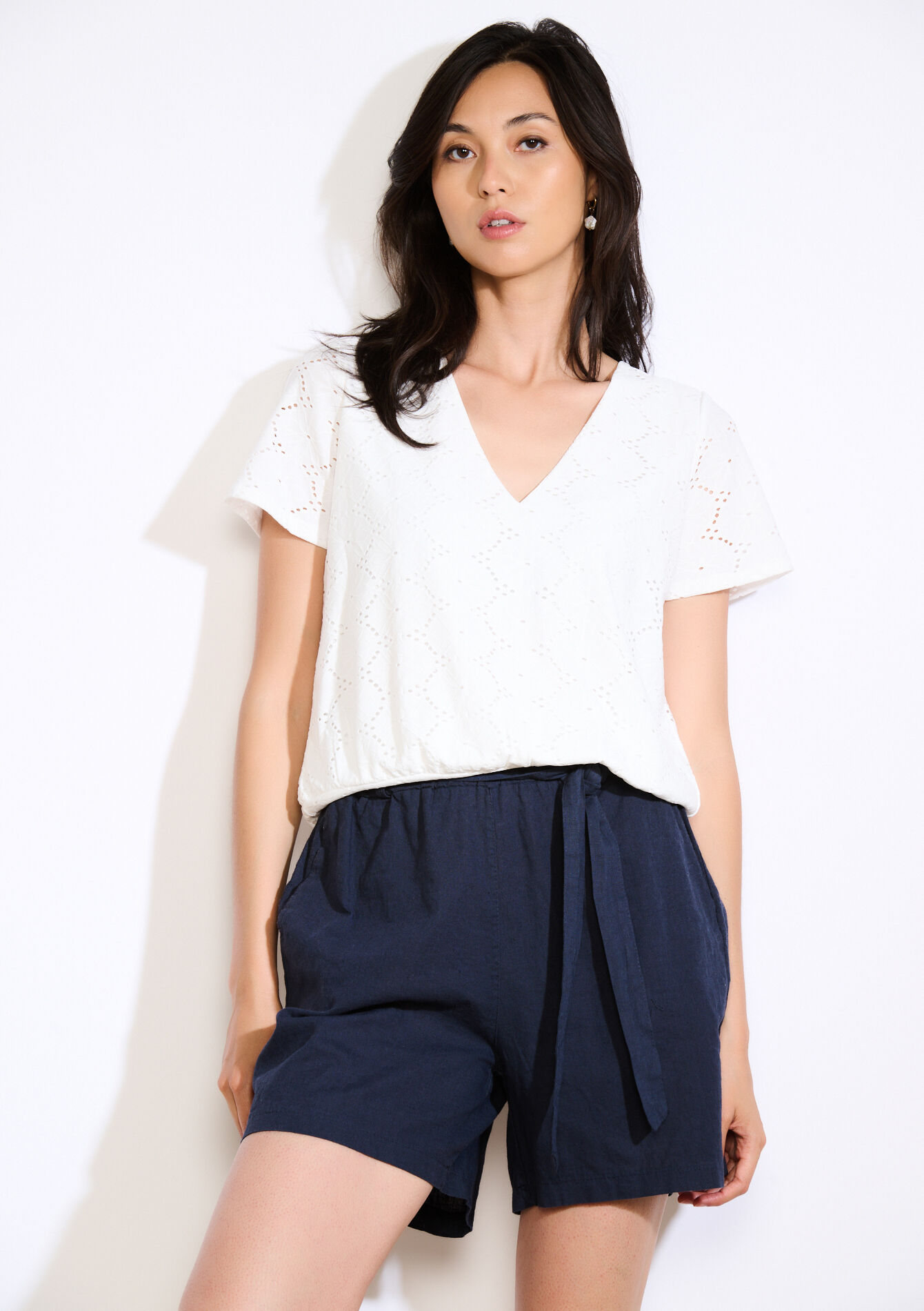 Romantische broderie t-shirt, Romantische broderie t-shirt - OPTICAL WHITE - 02301807_1019