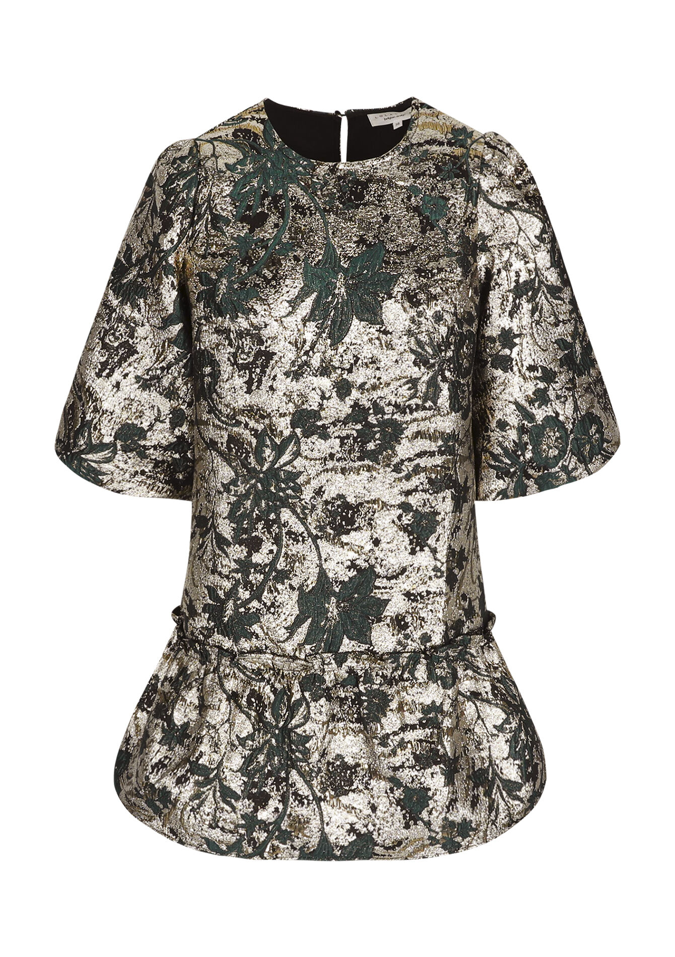 Robe babydoll en jacquard, Robe babydoll en jacquard - BOTTLE GREEN - 08104348_1778