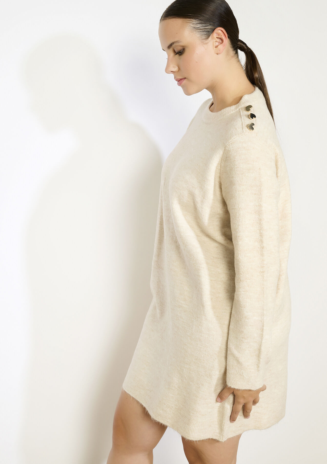 Robe pull à boutons coeur, Robe pull à boutons coeur, , back