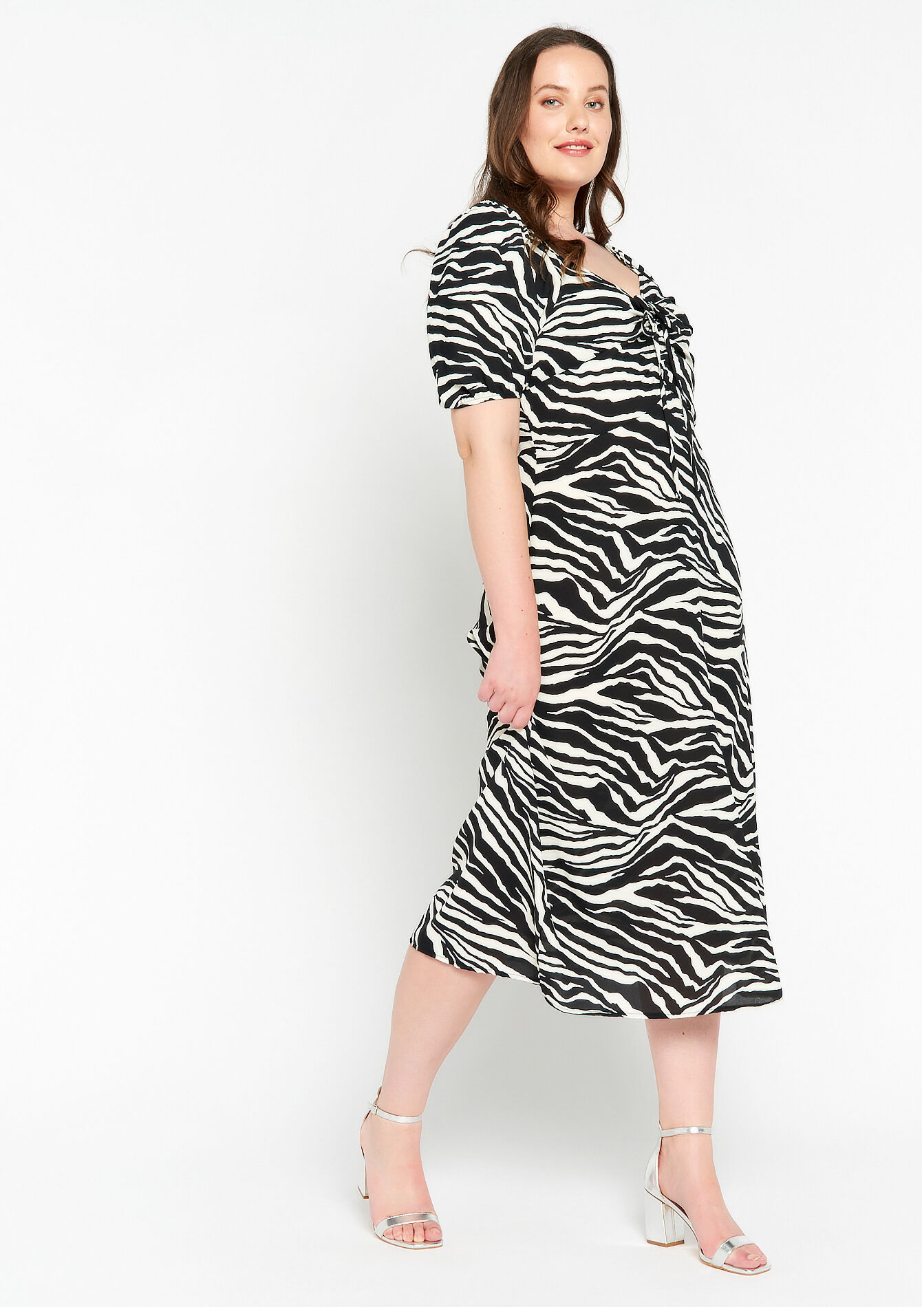 Robe longue à imprimé zébré, Robe longue à imprimé zébré - BLACK - 08602031_1119