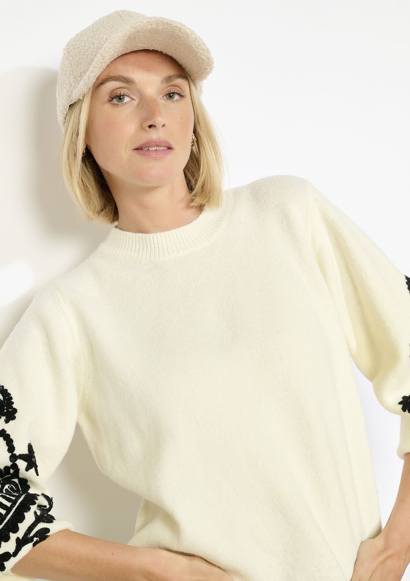 Cosy sherpa-effect cap, Cosy sherpa-effect cap - VANILLA WHITE - 17002175_1013