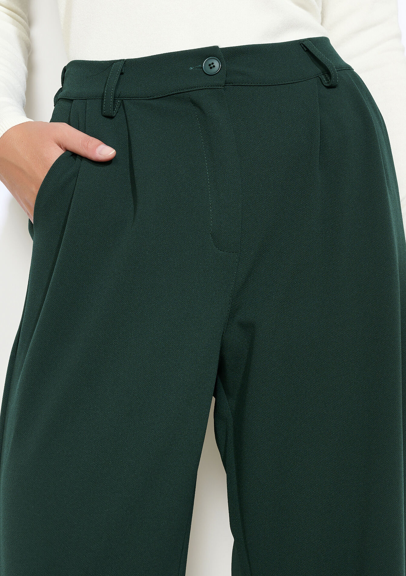 Tailored twill broek - BOTTLE GREEN - 06100744_1778