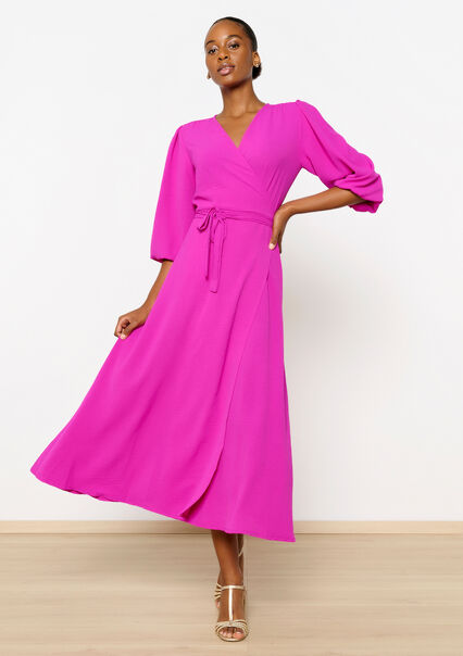 Wrap dress with balloon sleeves - VIOLINE - 08602286_2576