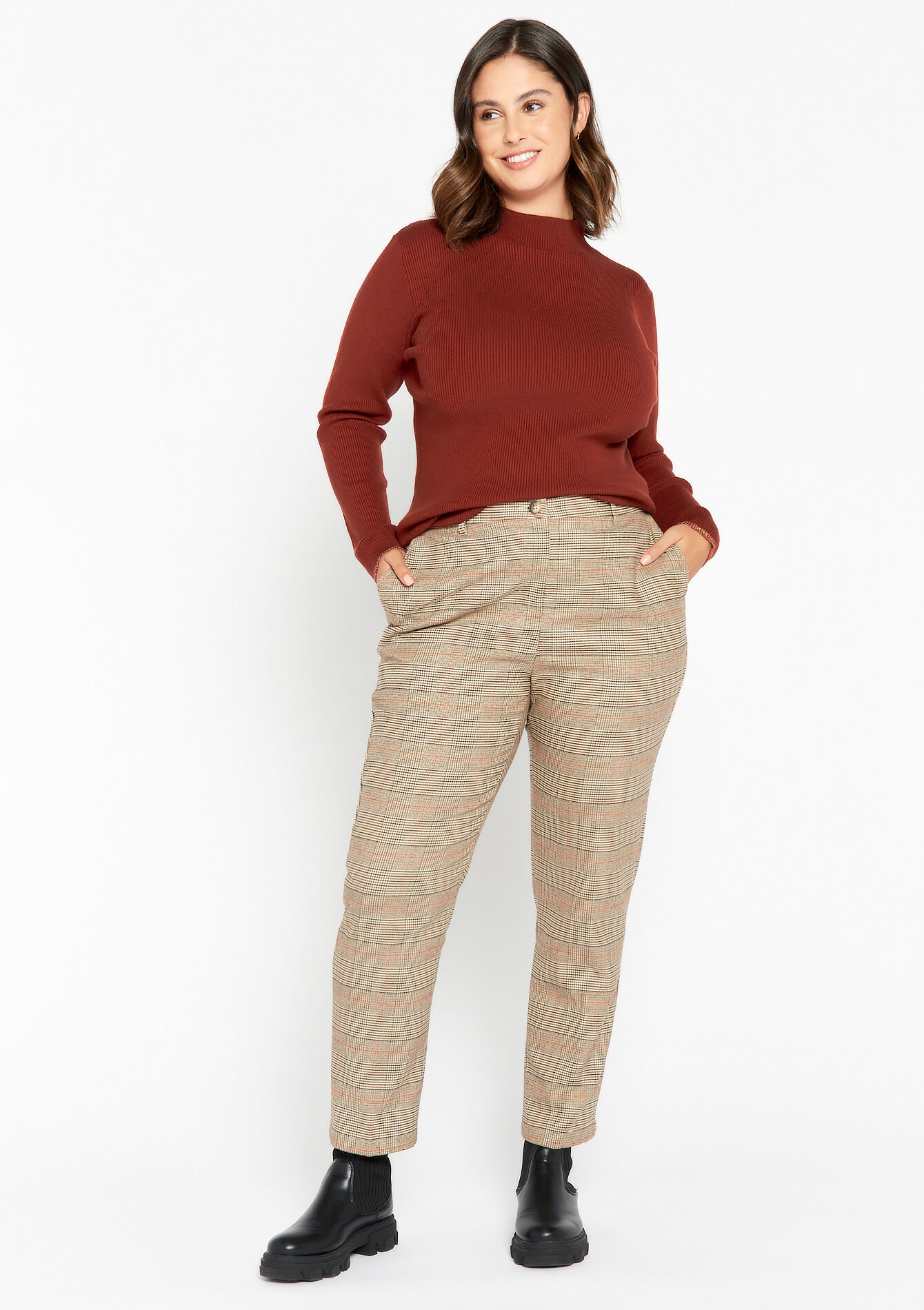 Ribbed turtleneck, Ribbed turtleneck - BRIQUE ORANGE - 04005792_1272