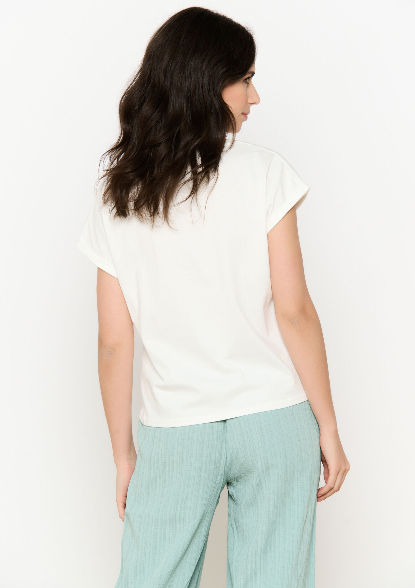 T-shirt met borduursel - OPTICAL WHITE - 02301784_1019