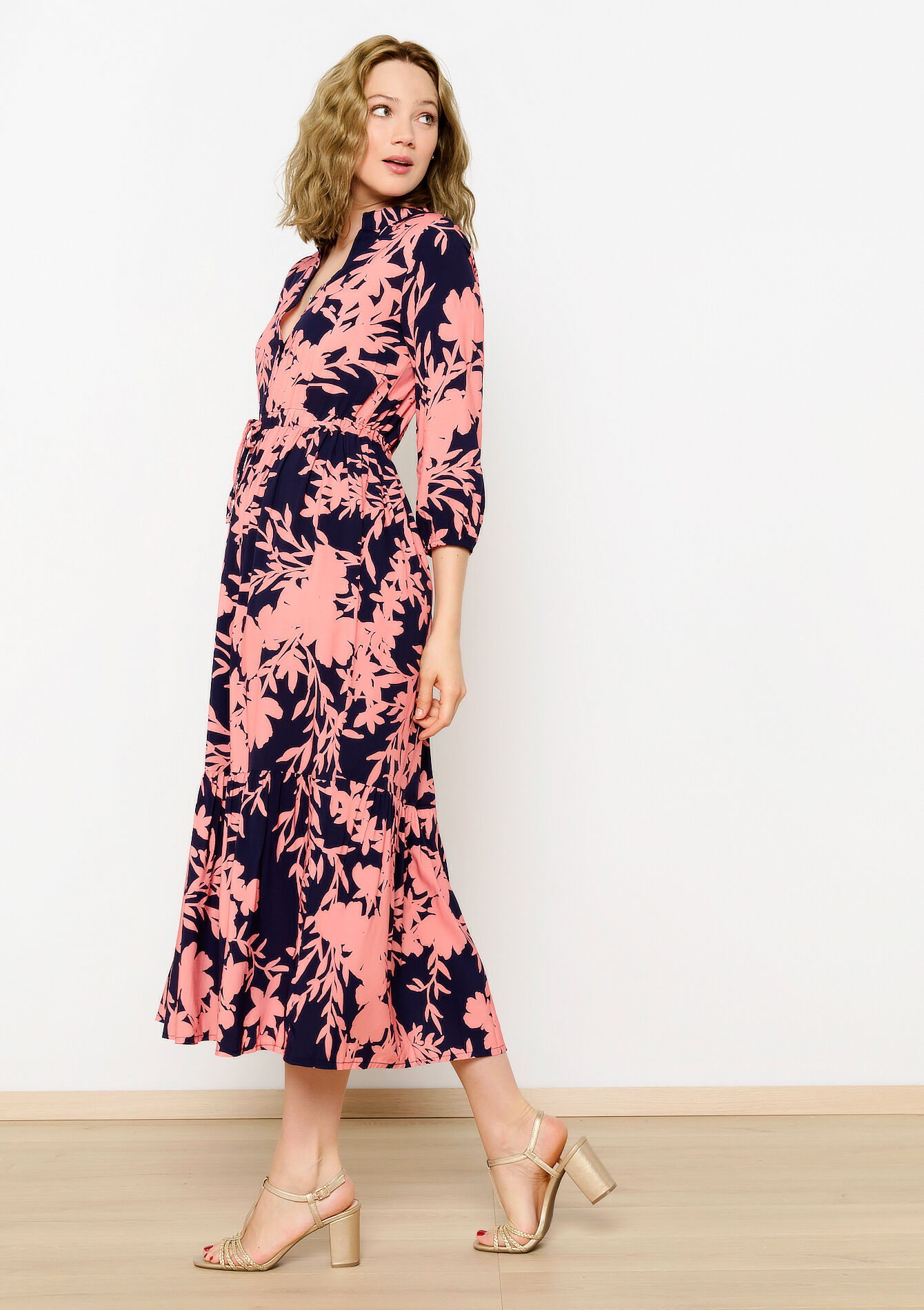 Robe longue à imprimé fleuri, Robe longue à imprimé fleuri - NAVY BASIC - 08103706_2723