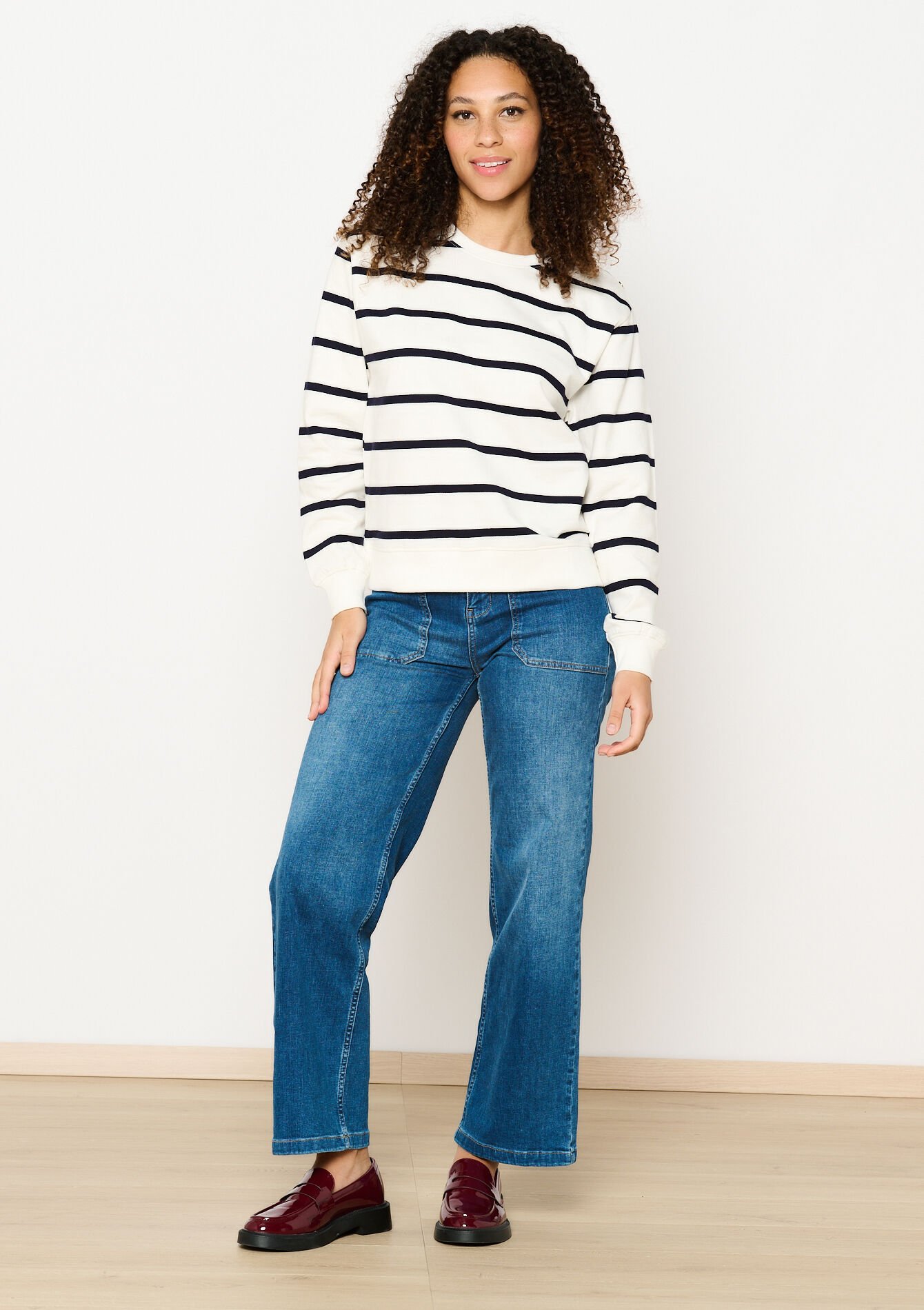 Gestreepte sweater, Gestreepte sweater - VANILLA WHITE - 03001752_1013