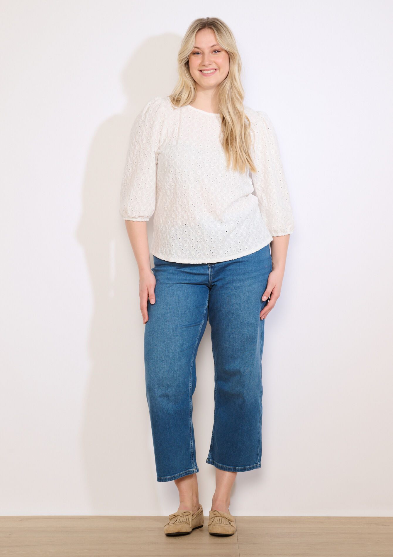 Broderie anglaise blouse - OFFWHITE - 02302005