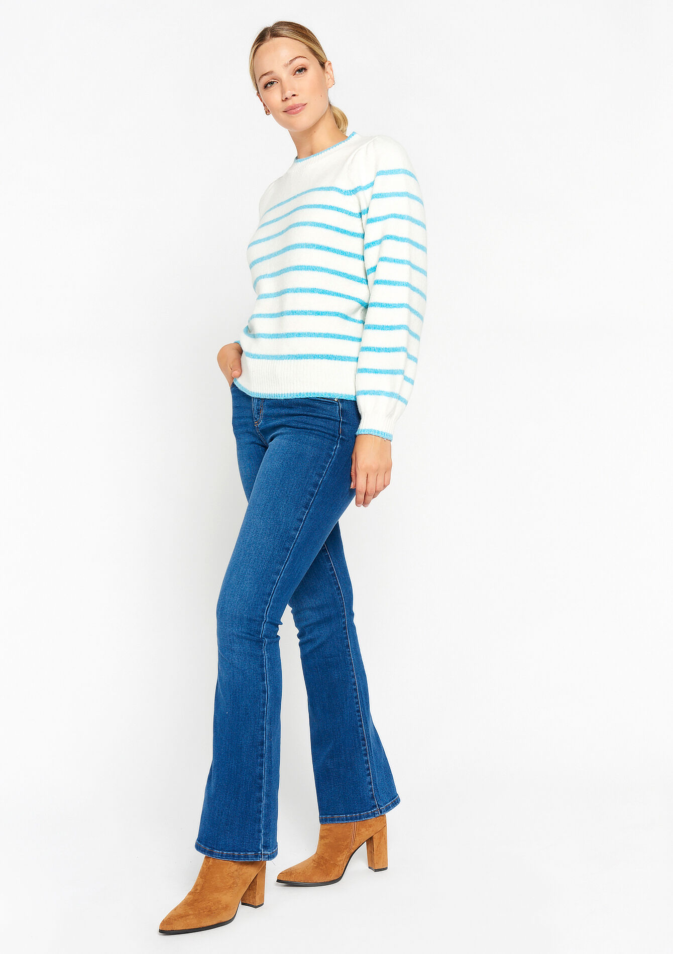 Pullover à rayures, Pullover à rayures - OFFWHITE - 04006153_1001