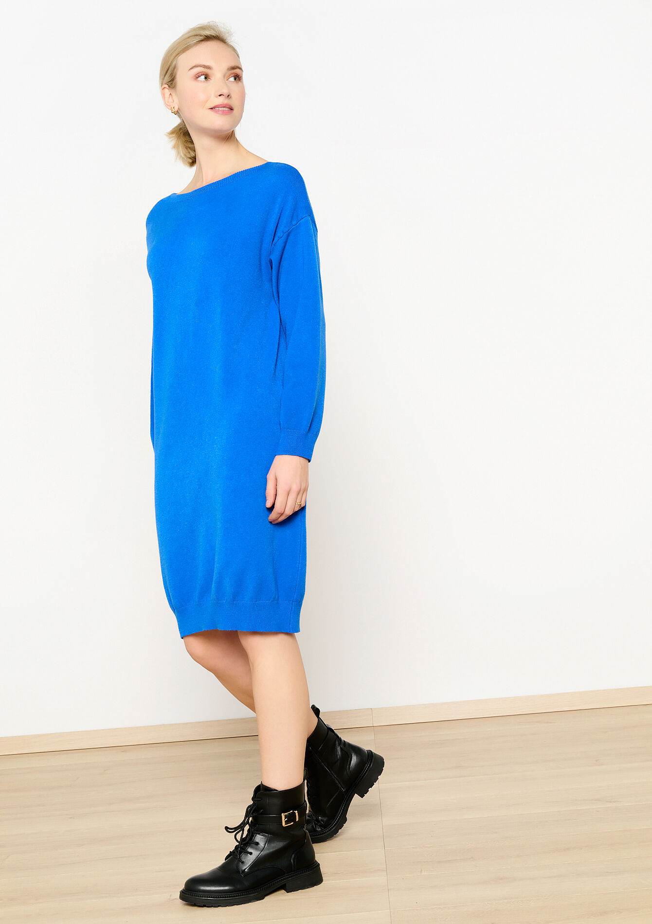 Oversized gebreide jurk, Oversized gebreide jurk - BLUE COBALT - 08103503_2925