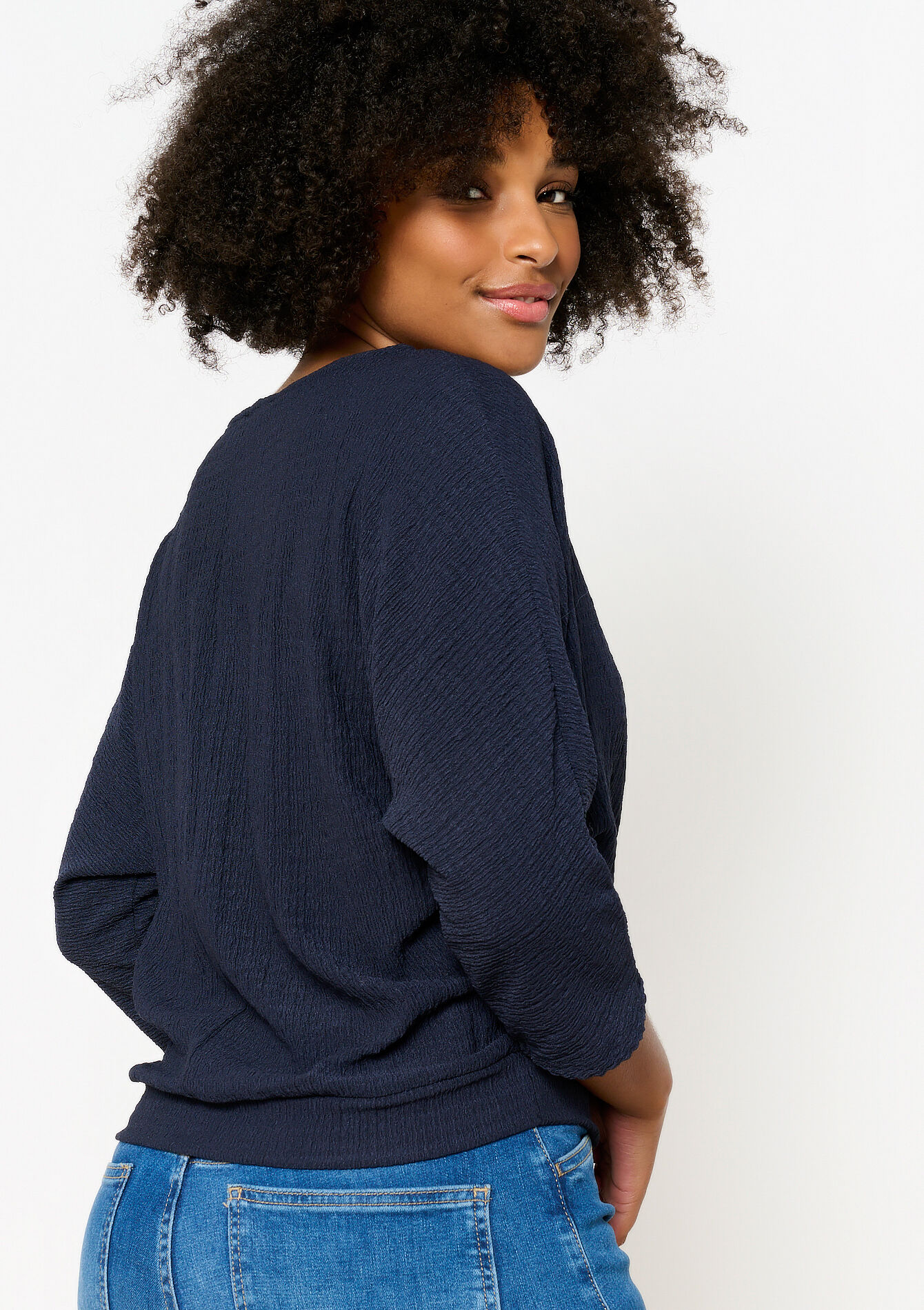 T-shirt à manches chauve-souris, T-shirt à manches chauve-souris - NAVY BASIC - 02301721_2723