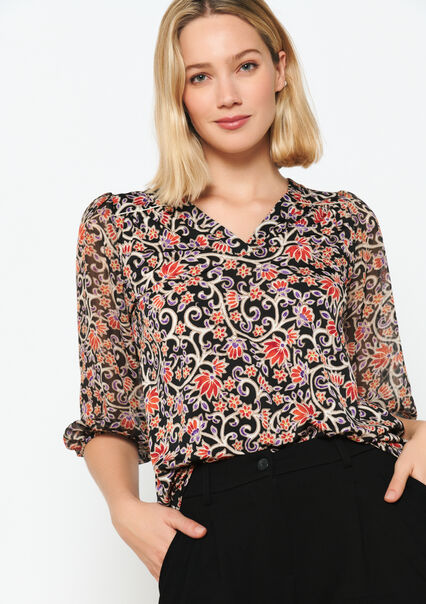 Blouse with print - BLACK - 02400262_1119