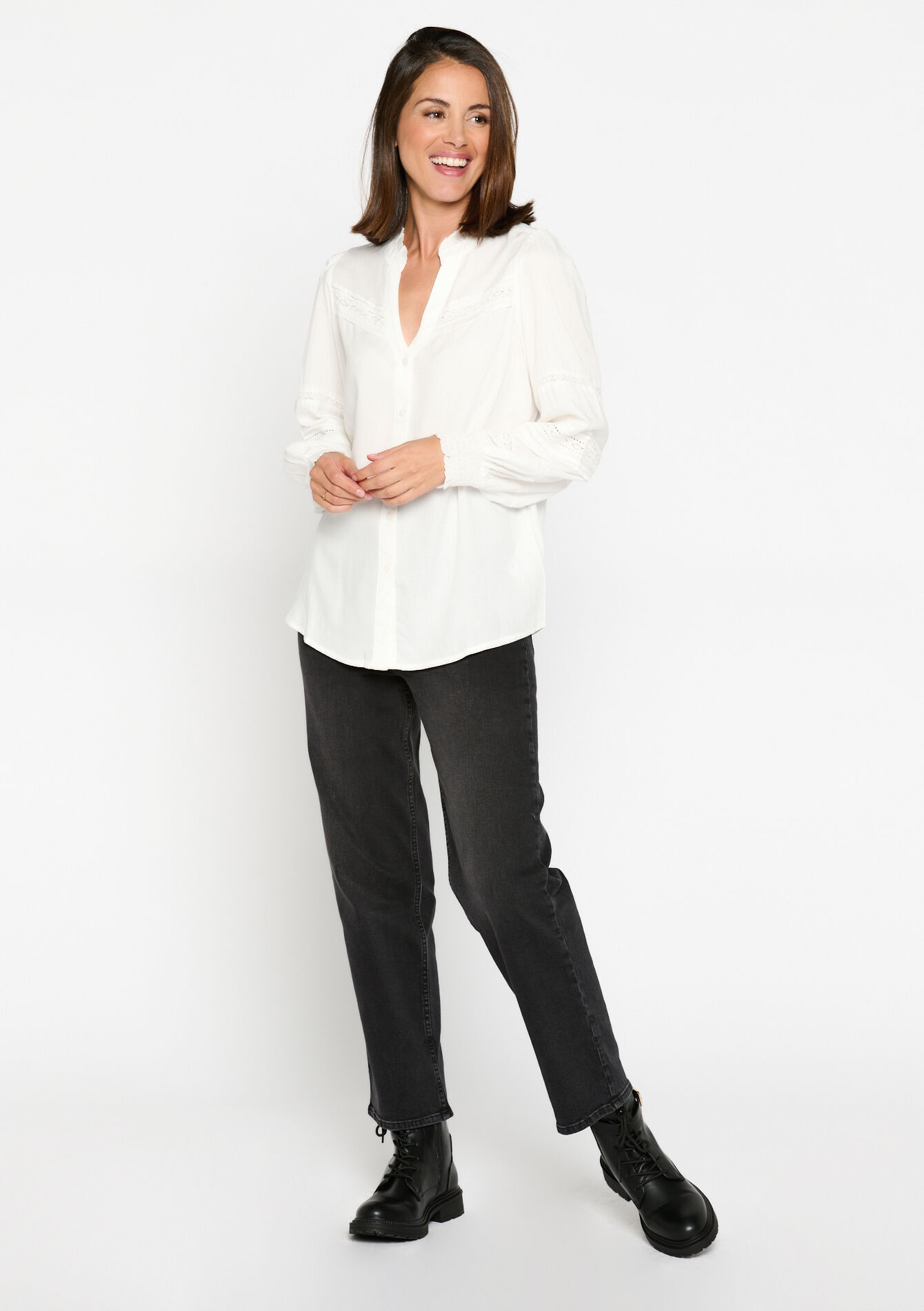 Blouse met kant, Blouse met kant - OPTICAL WHITE - 05702249_1019