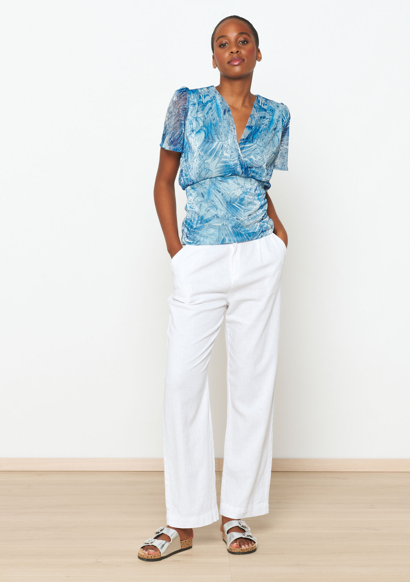 T-shirt cache-coeur, T-shirt cache-coeur - BLUE DENIM - 02301570_1638