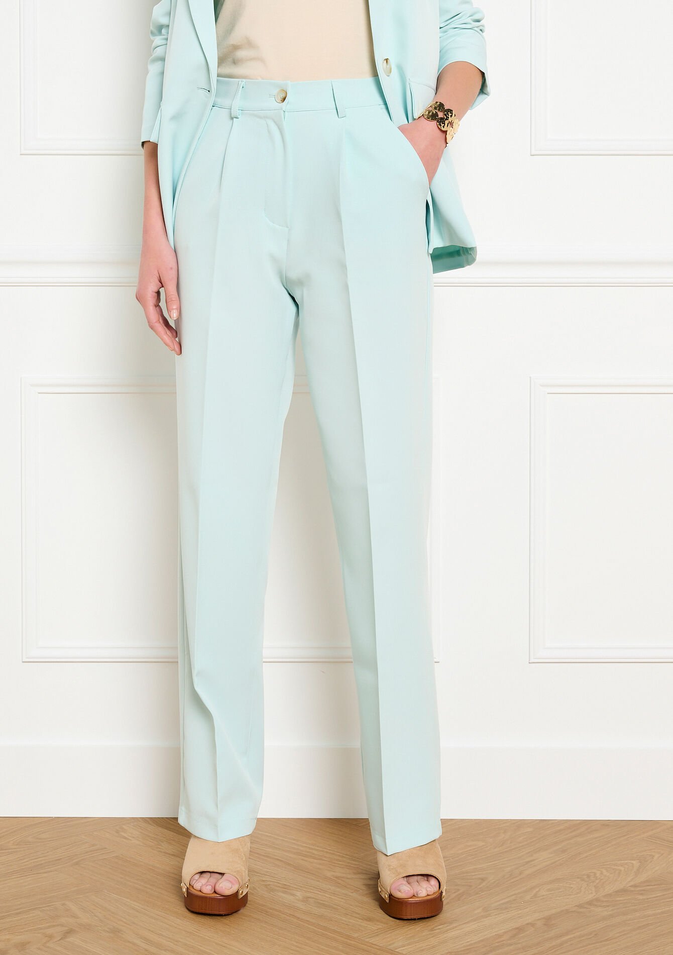 Klassieke vloeiende broek - AQUA BLUE - 06100804_3302