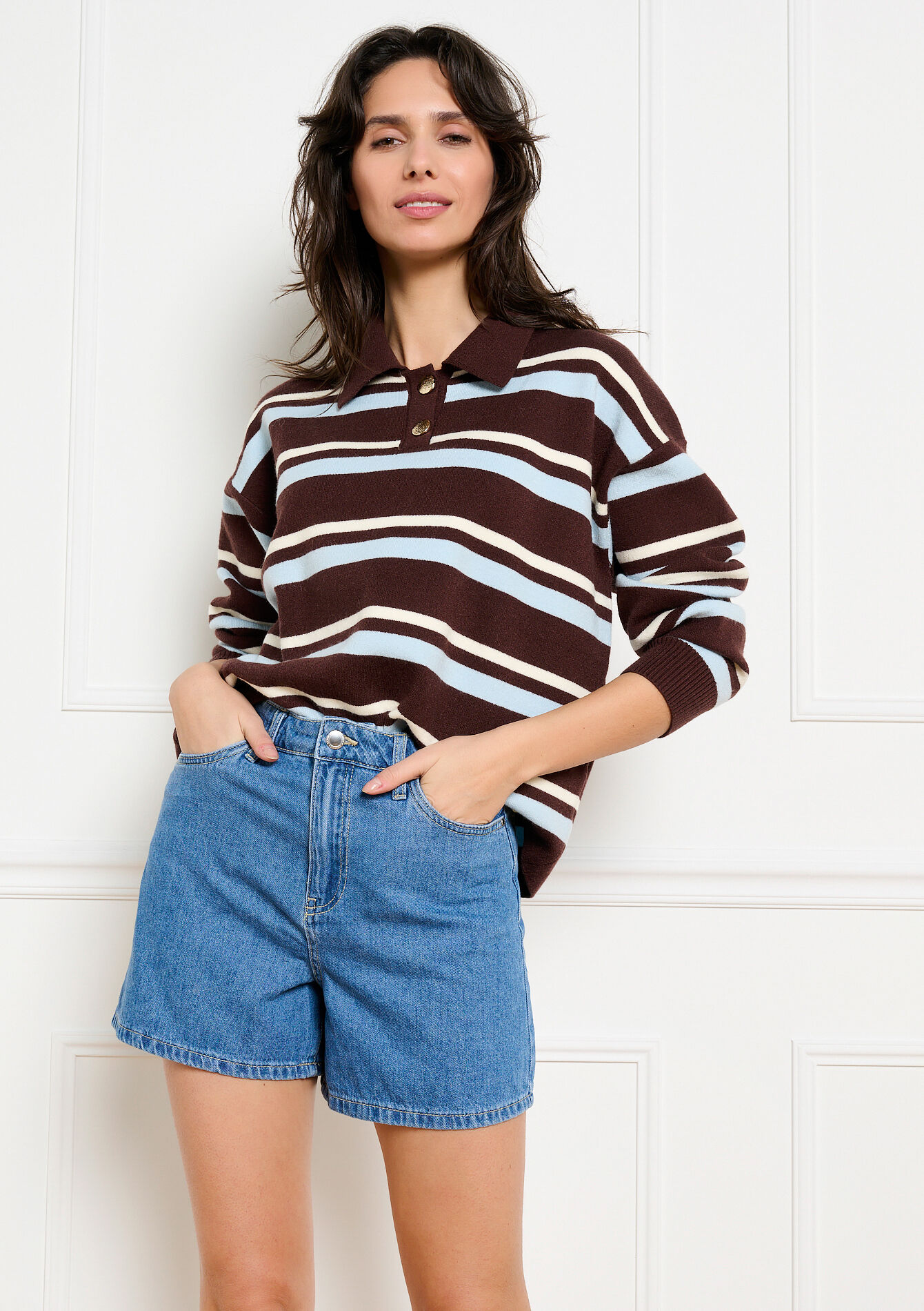 Denim short - MEDIUM BLUE - 22000639_0500