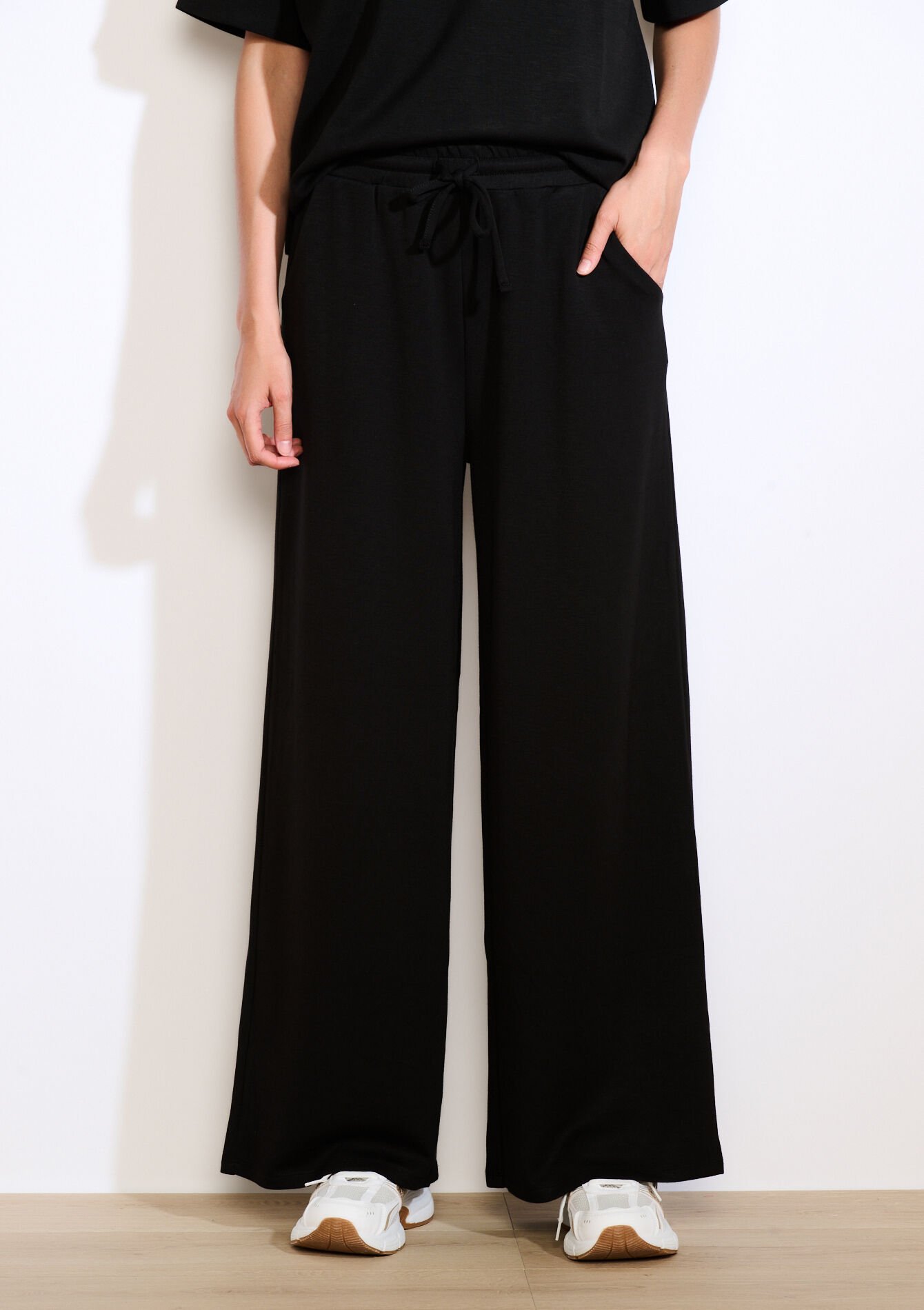 Pantalon large en jersey, Pantalon large en jersey - BLACK - 15100384_1119