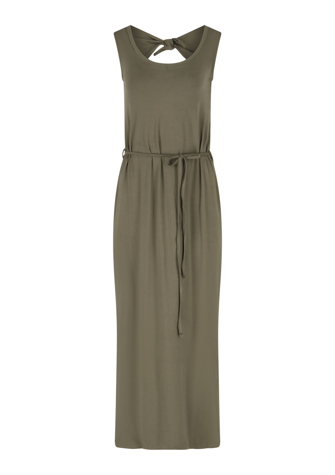 Maxi dress with open back, Maxi dress with open back - KHAKI FADED - 08601826_4326