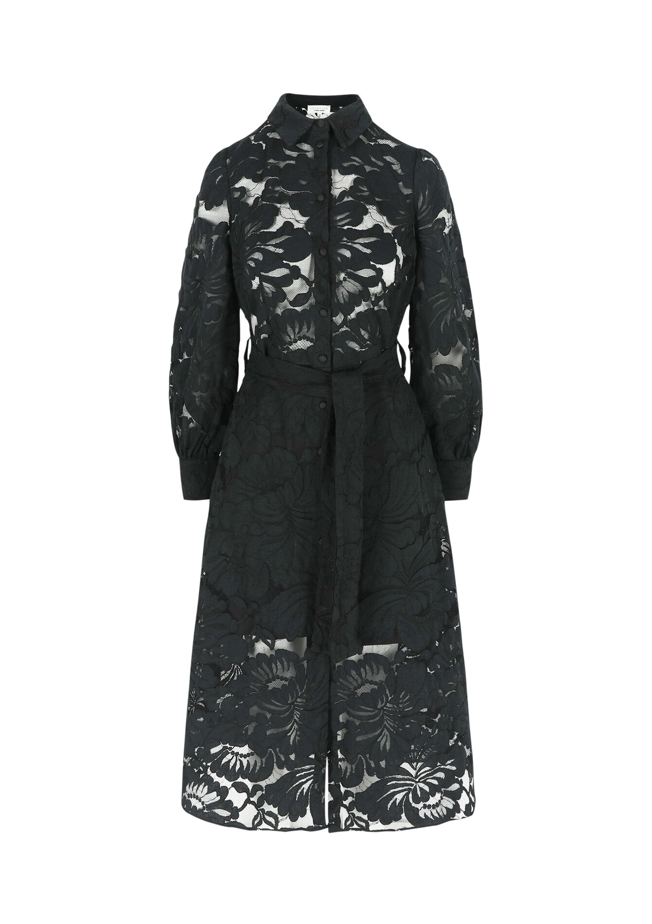 Robe-chemise en dentelle, Robe-chemise en dentelle - BLACK - 08103858_1119