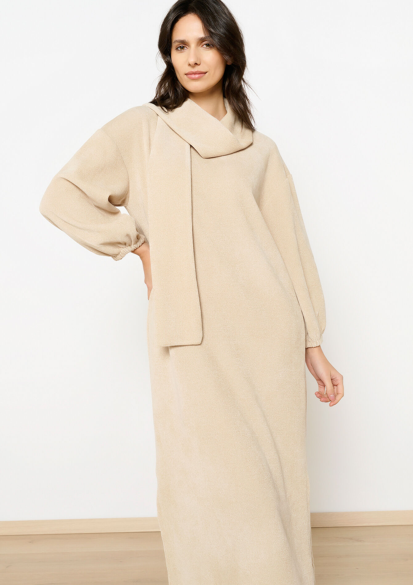 Fluwelen sweaterjurk, Fluwelen sweaterjurk - LT BEIGE - 08103931_2527
