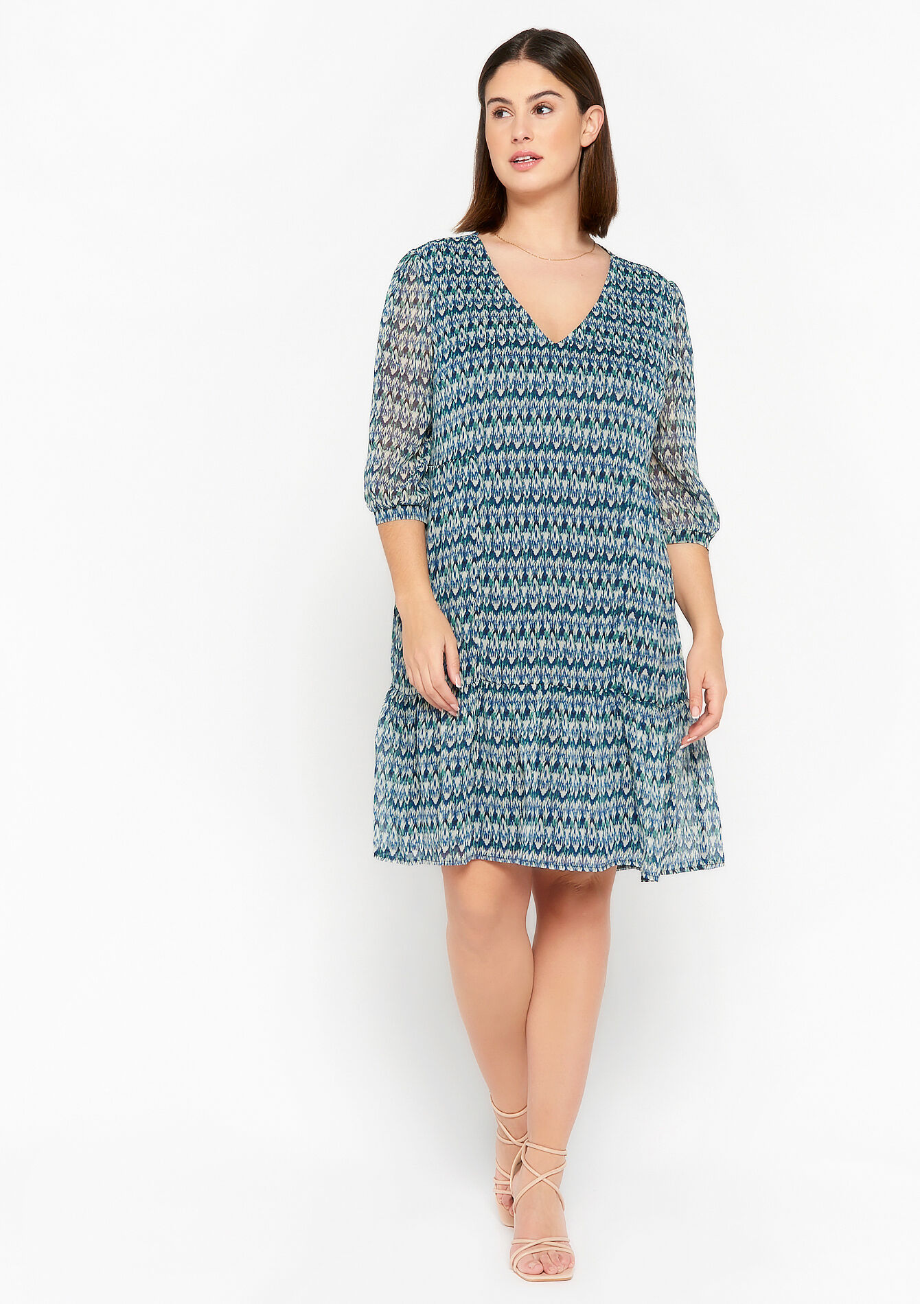 A-line dress with ikat print, A-line dress with ikat print - BLUE DUCK - 08103169_2922