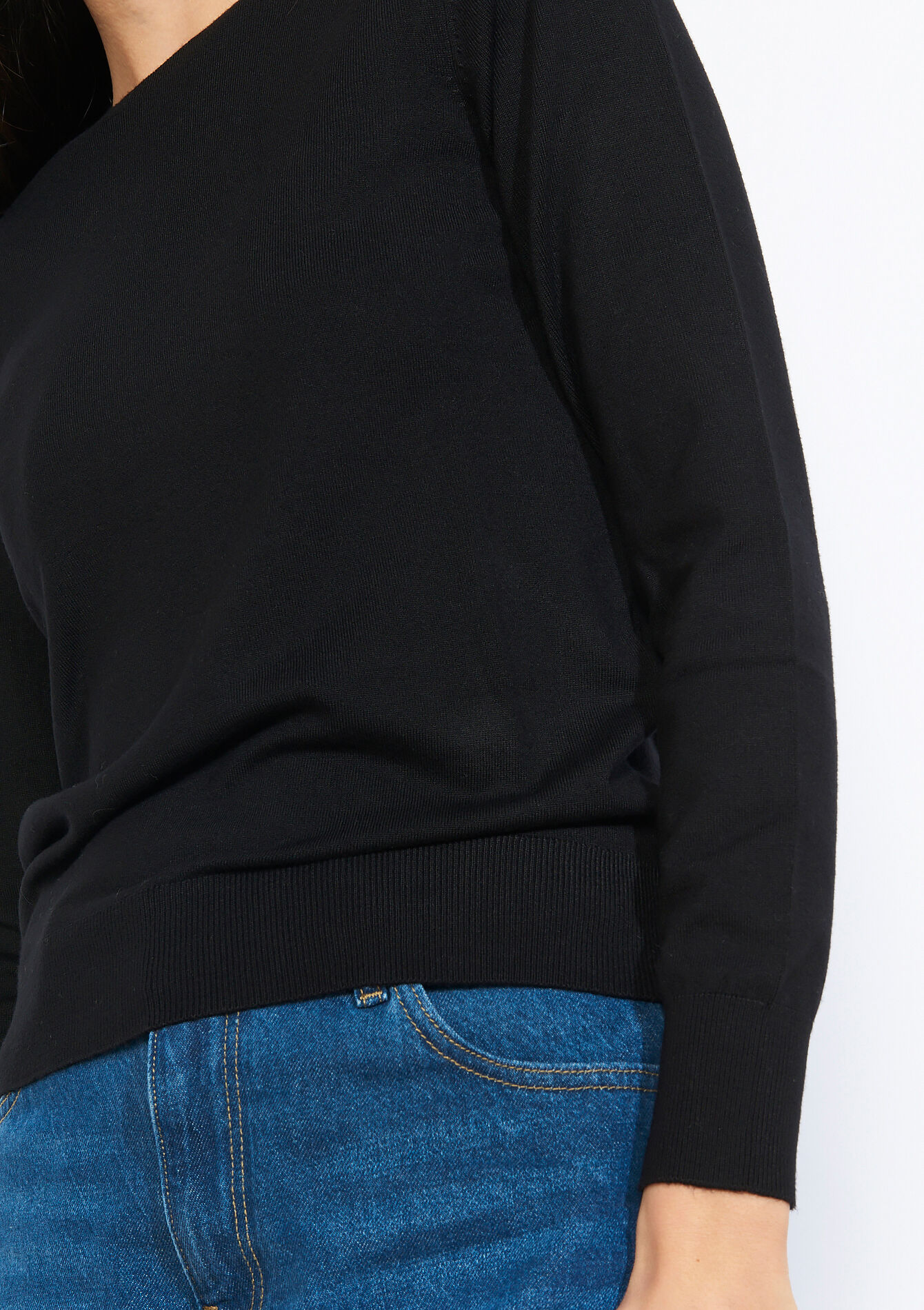 Fijne ronde hals trui, Fijne ronde hals trui - BLACK - 04007019_1119