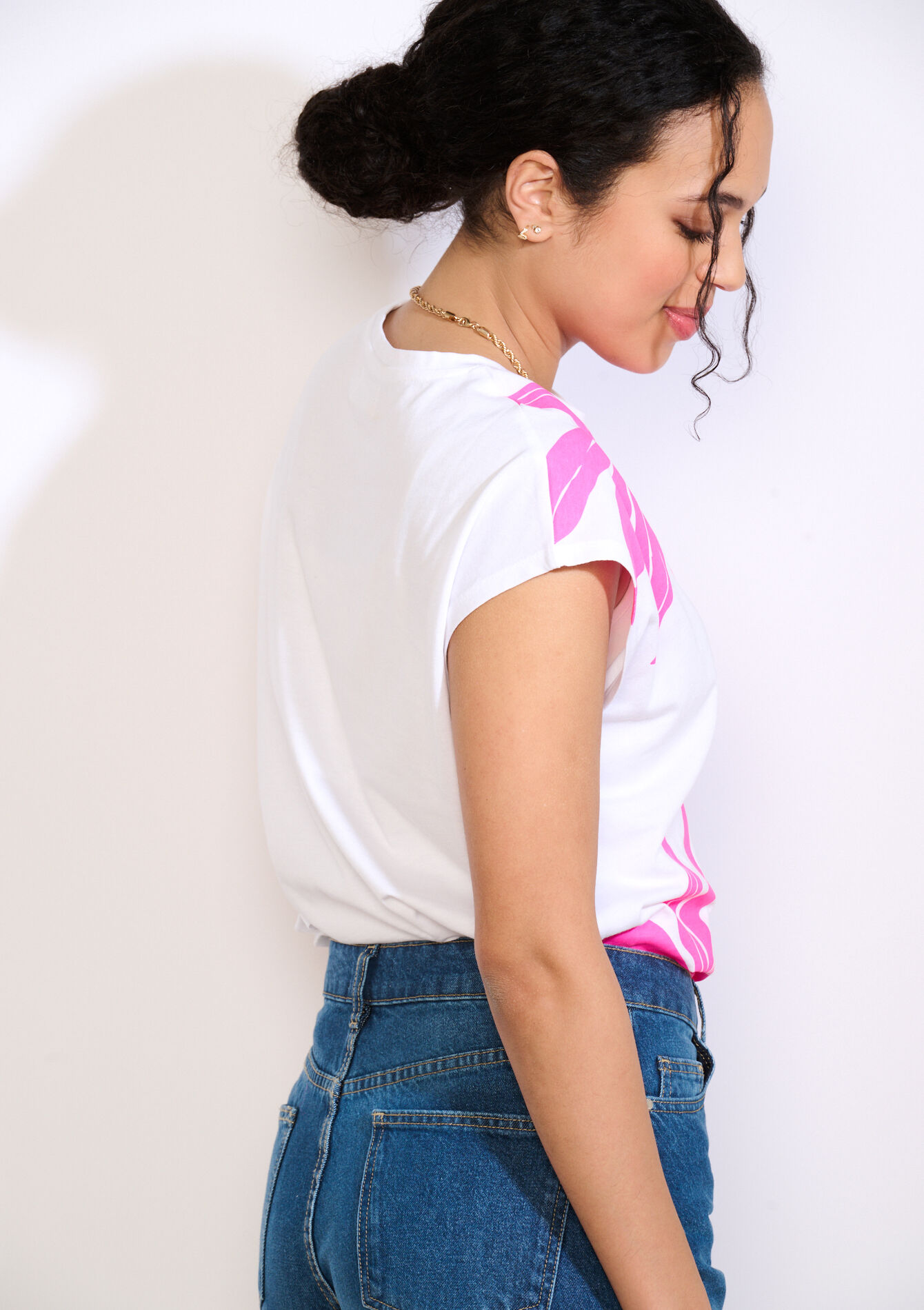 Floral printed t-shirt - OPTICAL WHITE - 02301953_1019