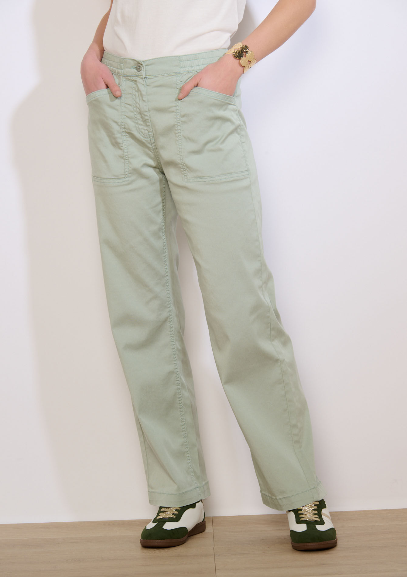 Wide leg jogger with utility pockets - KHAKI MINT - 06004664_2542