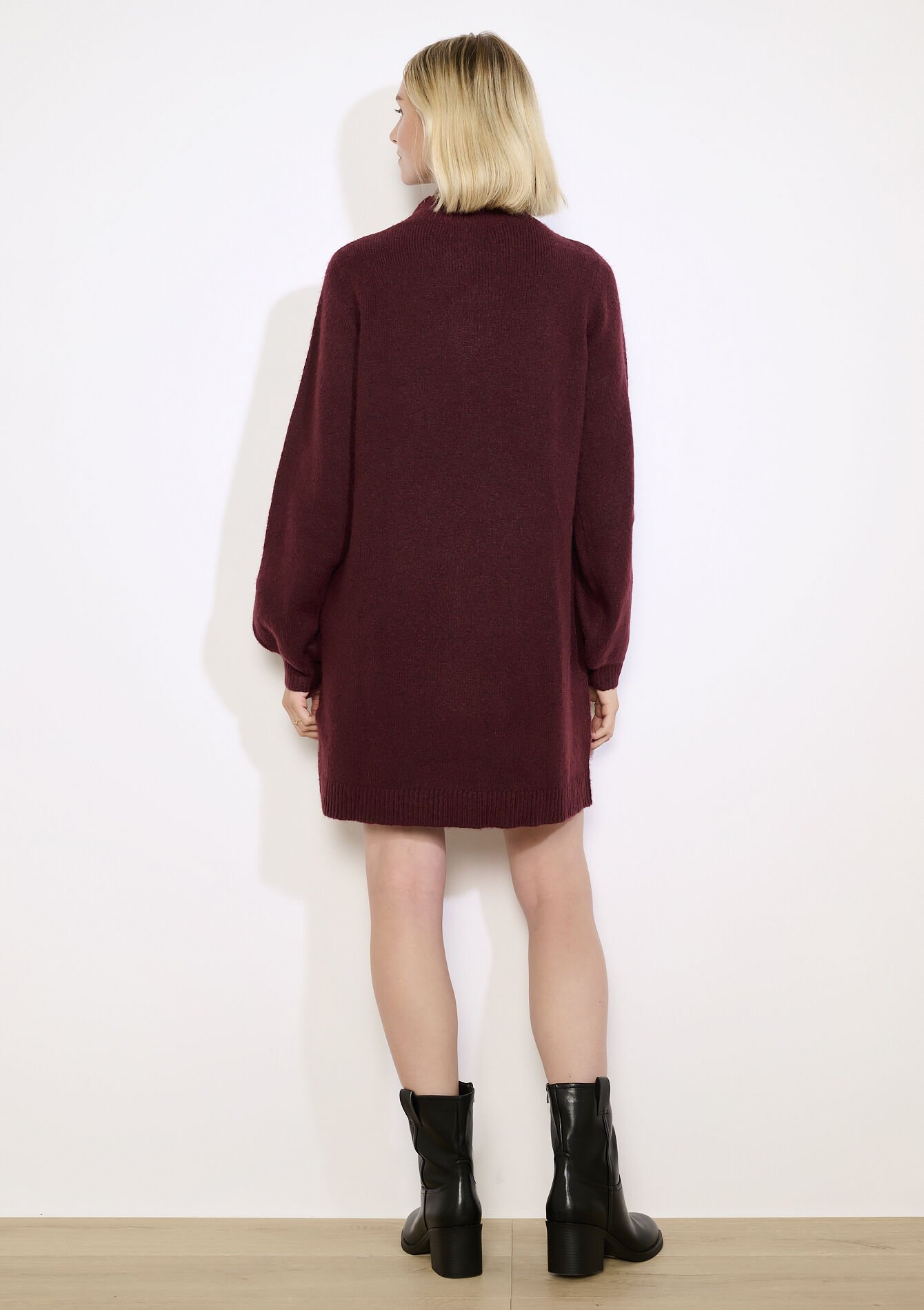 Robe pull col montant, Robe pull col montant - BORDEAUX WINE - 08104035_5514