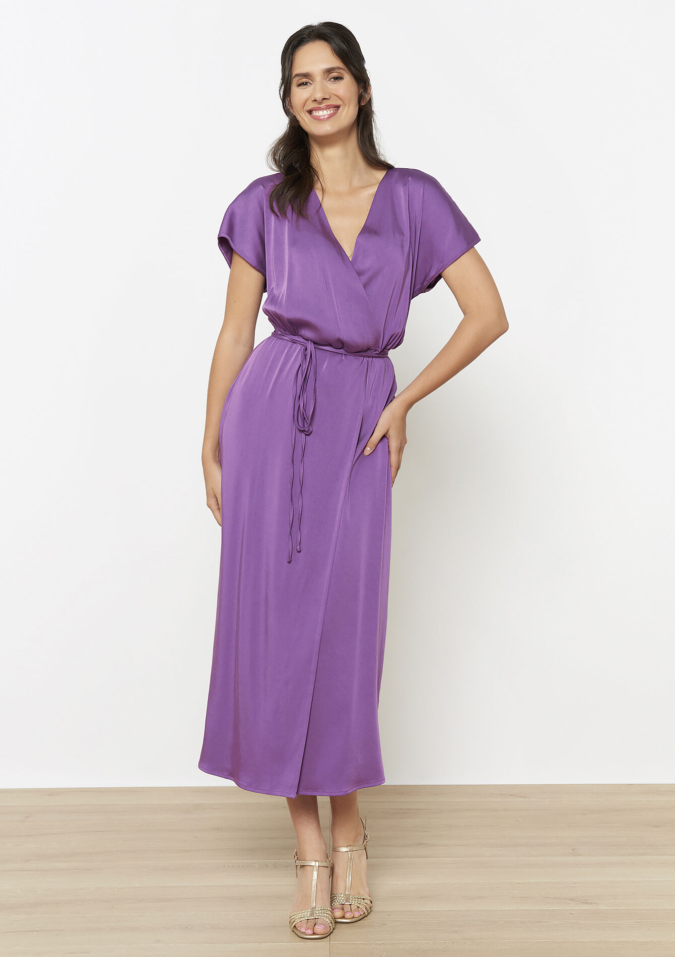 Midi-jurk met overslag - VIOLINE - 08104029_2576