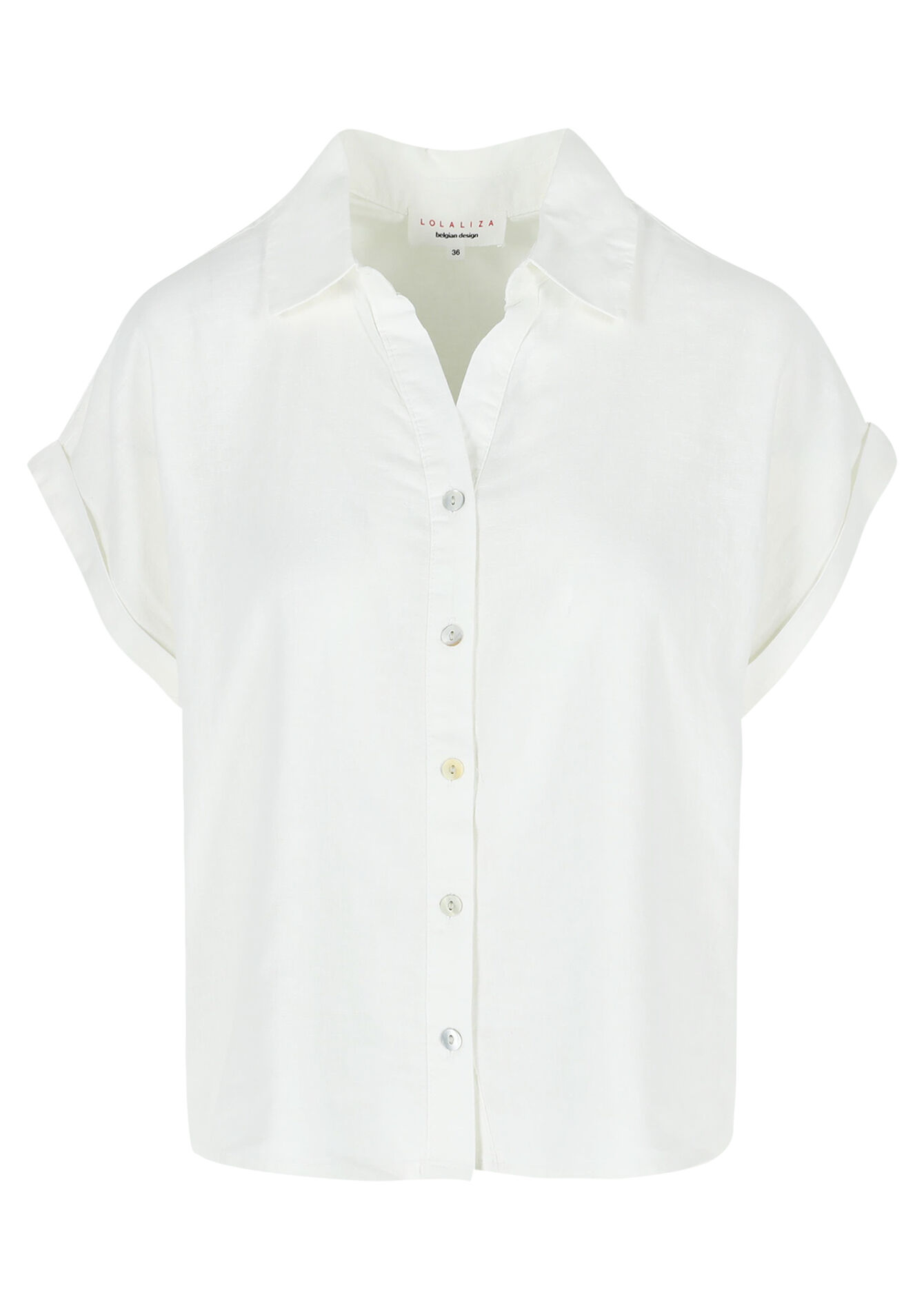 Chemise lin boutonnée, Chemise lin boutonnée - OPTICAL WHITE - 05702686_1019