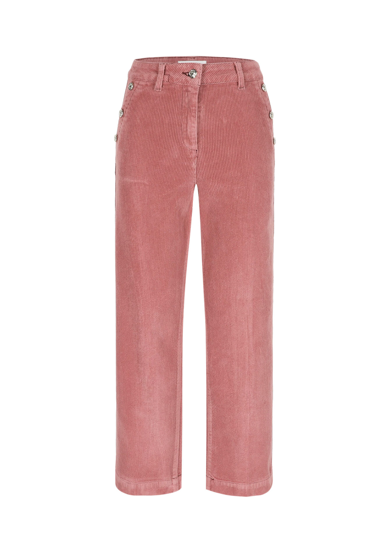 Corduroy broek met knopen, Corduroy broek met knopen - COSMETIC PINK - 06004599_5733