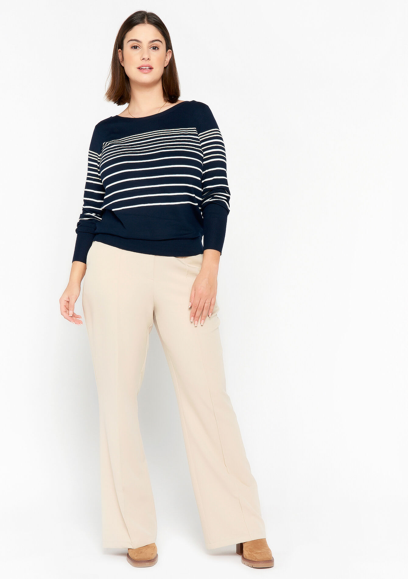 Pullover à rayures avec lurex, Pullover à rayures avec lurex - NAVY BASIC - 04005927_2723