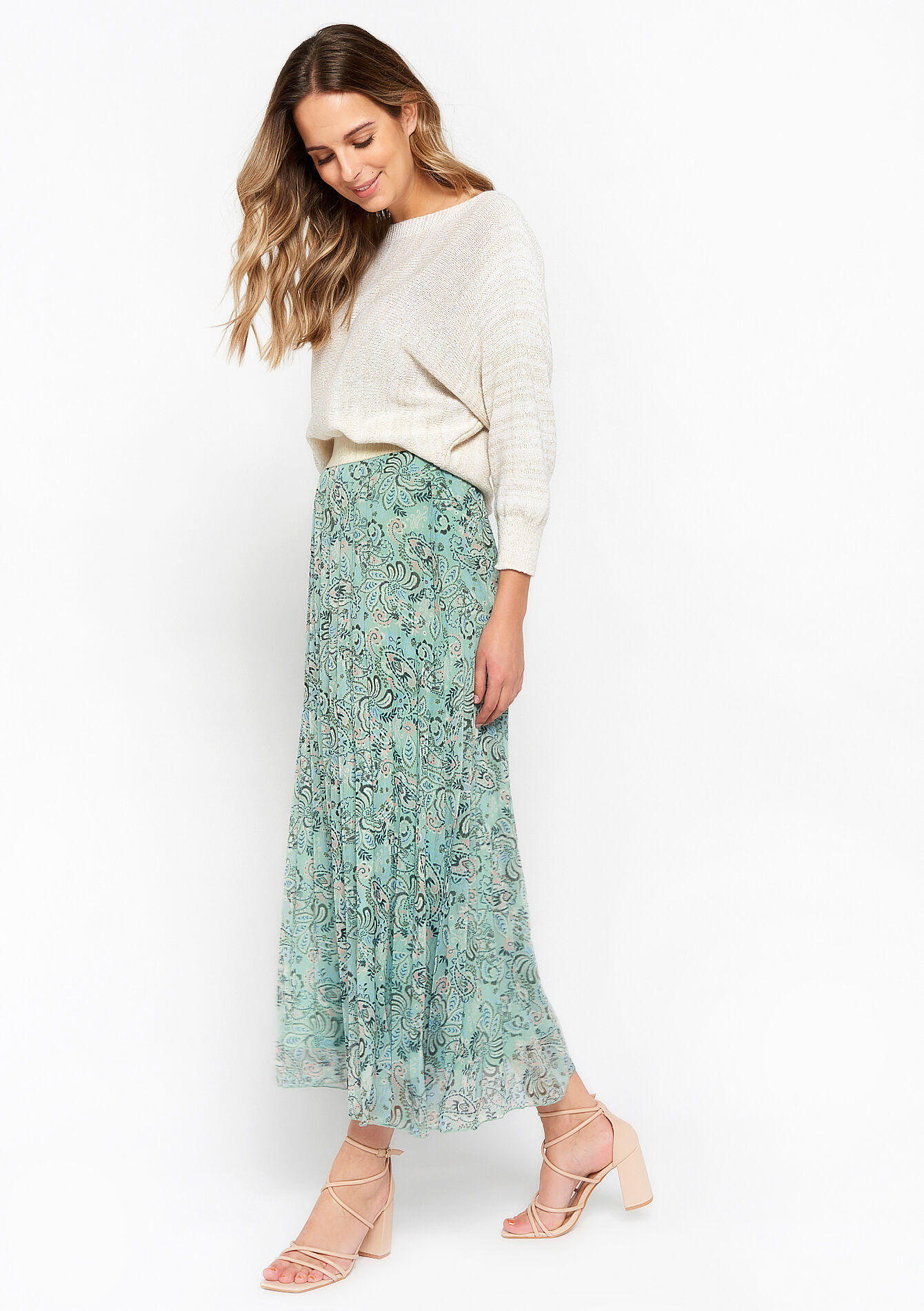 Maxirok met paisleyprint - GREEN MINT - 07101091_4701