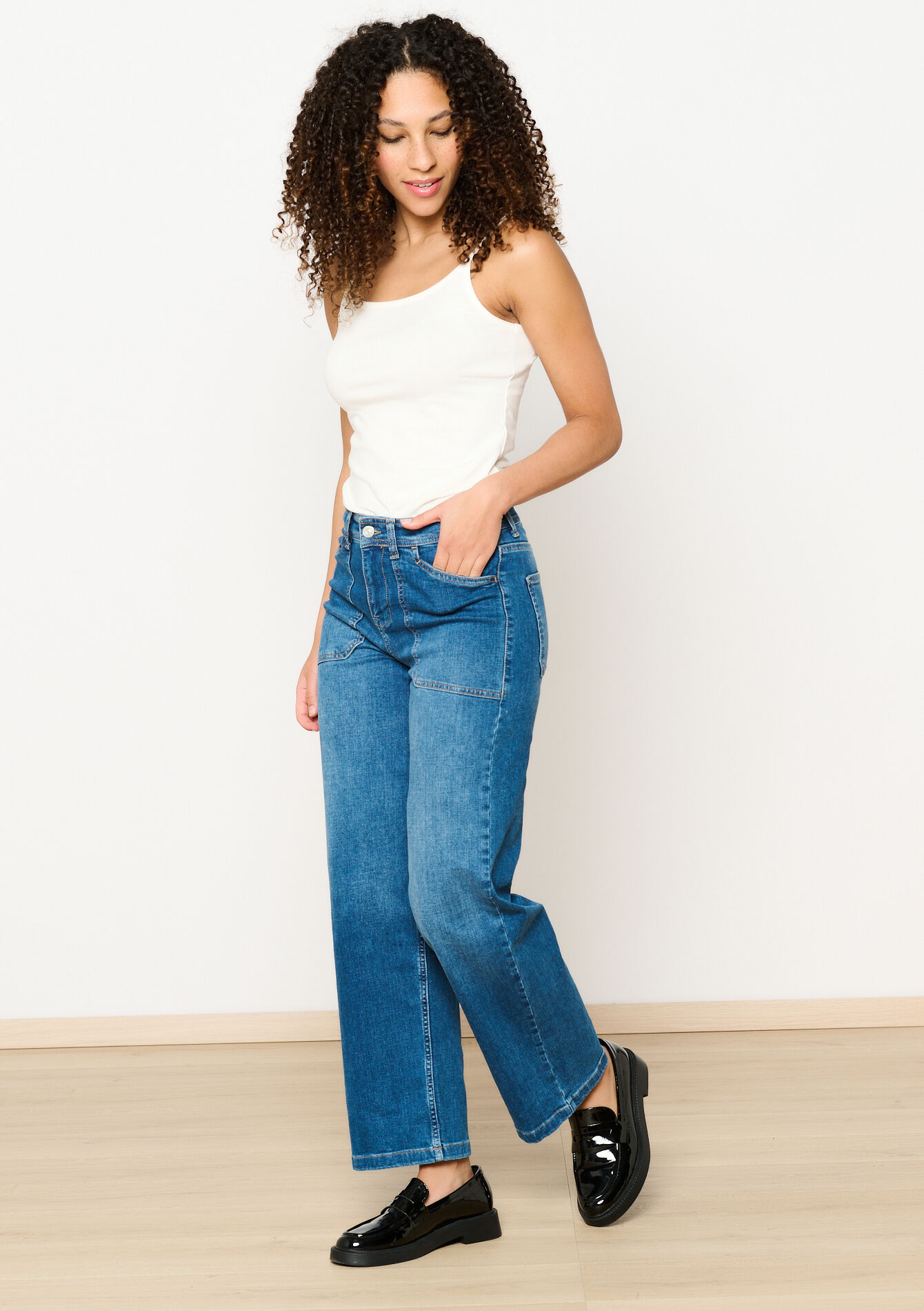 Top with spaghetti straps - OPTICAL WHITE - 02200452