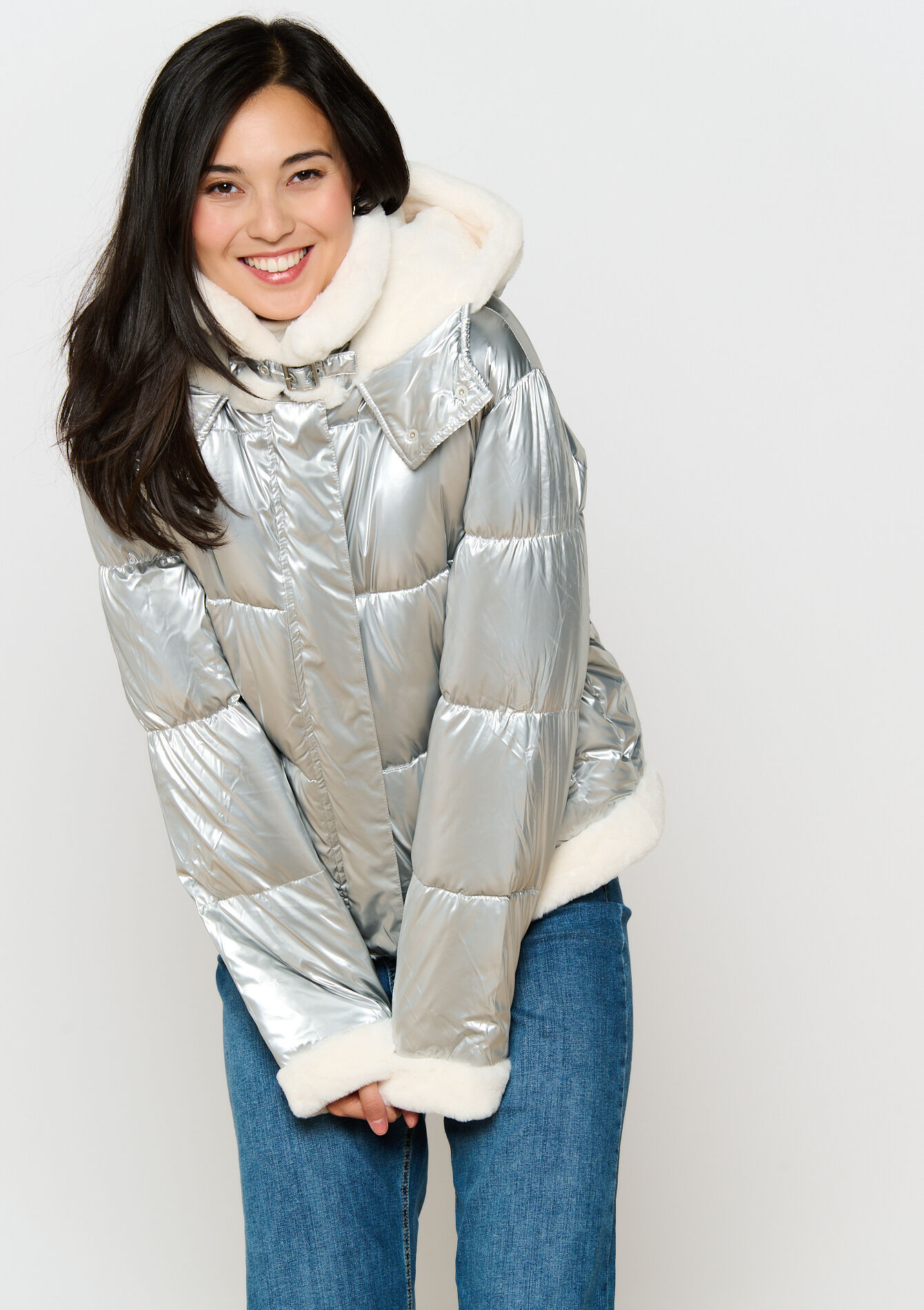 Manteau matelassé métallisé - SILVER - 23000699_1059