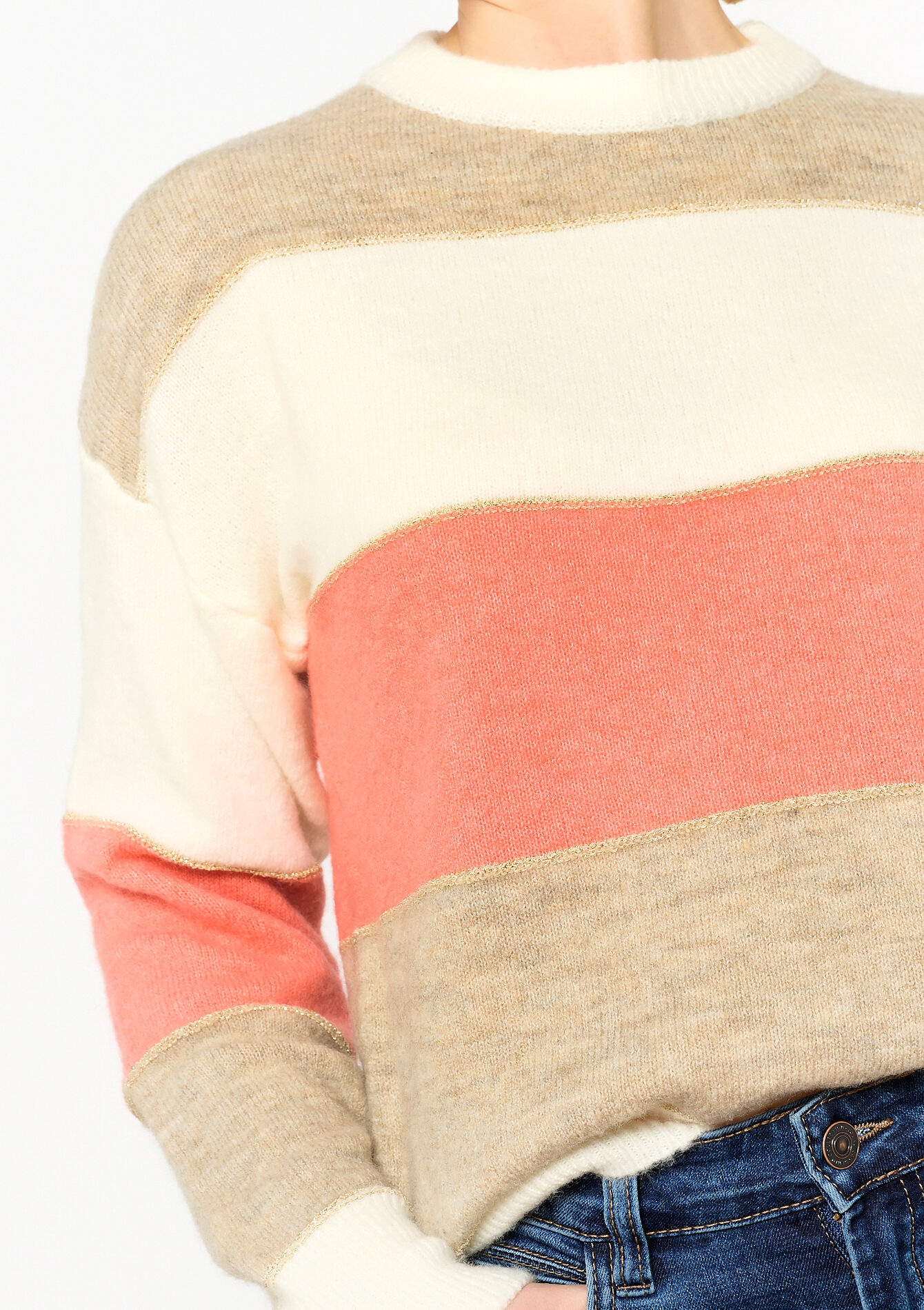 Pullover with colourlock, Pullover with colourlock - VANILLA WHITE - 04006445_1013