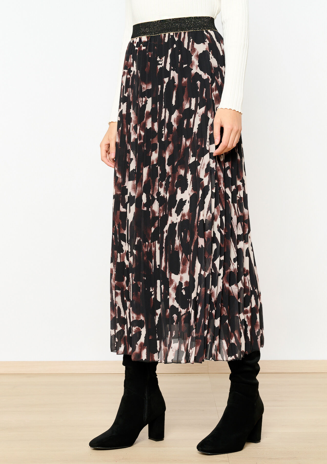 Maxi skirt with print - BLACK - 07101204_1119