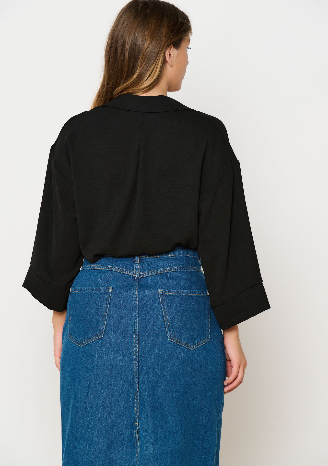 Hemd met brede mouwen - BLACK - 05702753_1119