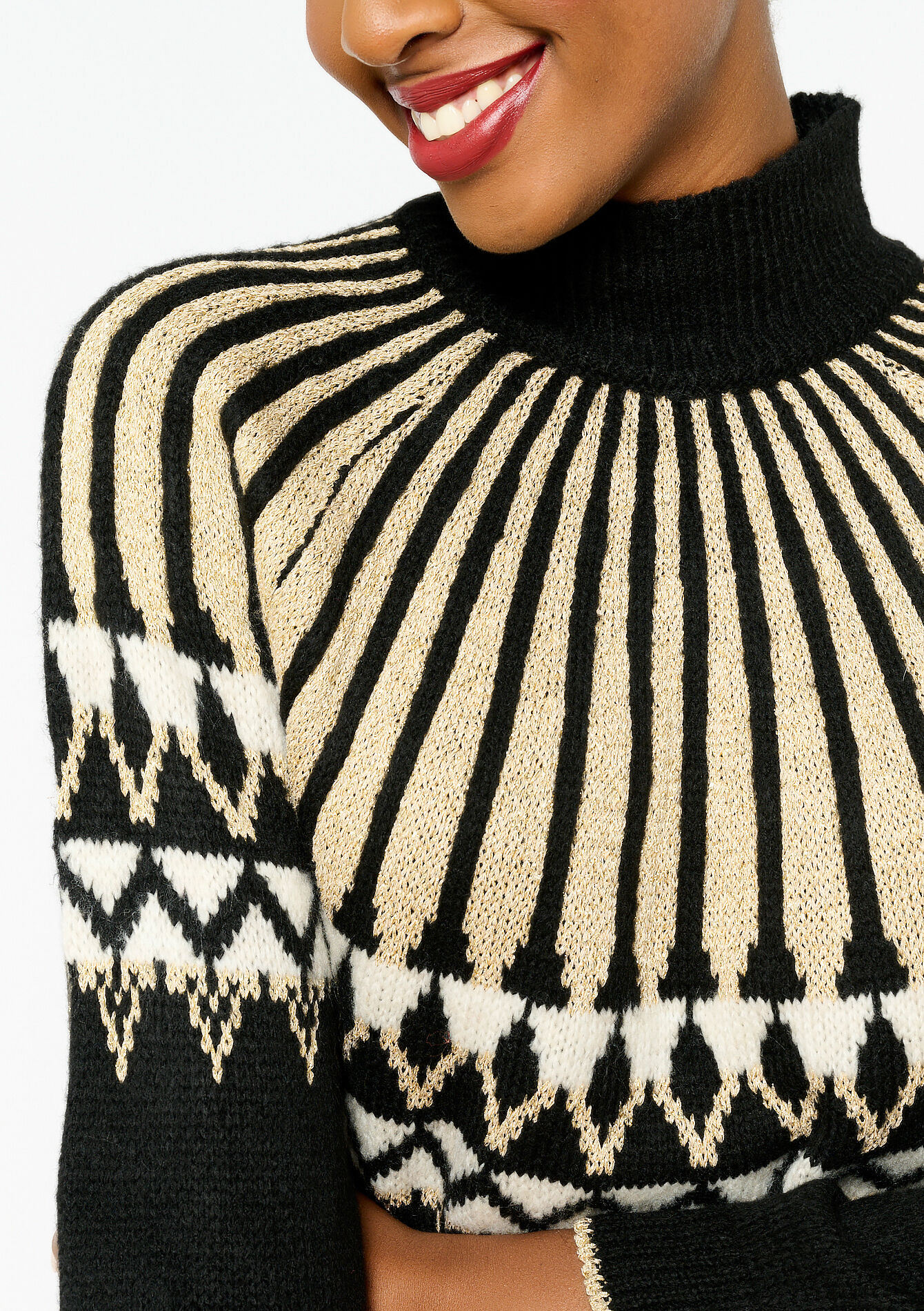 Jacquard pullover with pattern, Jacquard pullover with pattern - BLACK - 04006404_1119