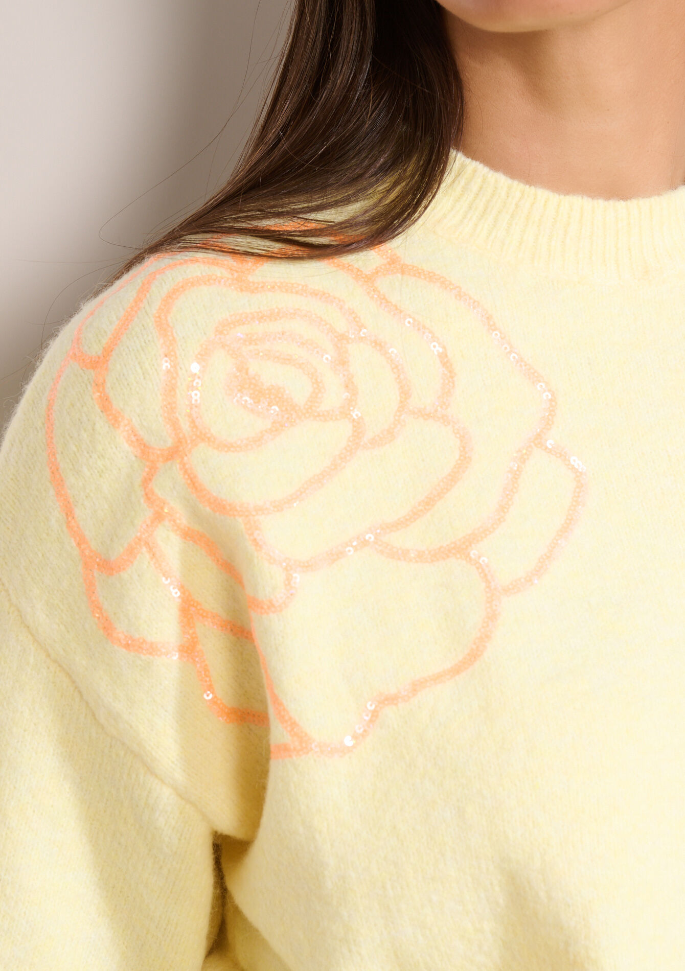 Pull à motif fleur - YELLOW PASTEL - 04006981_5004