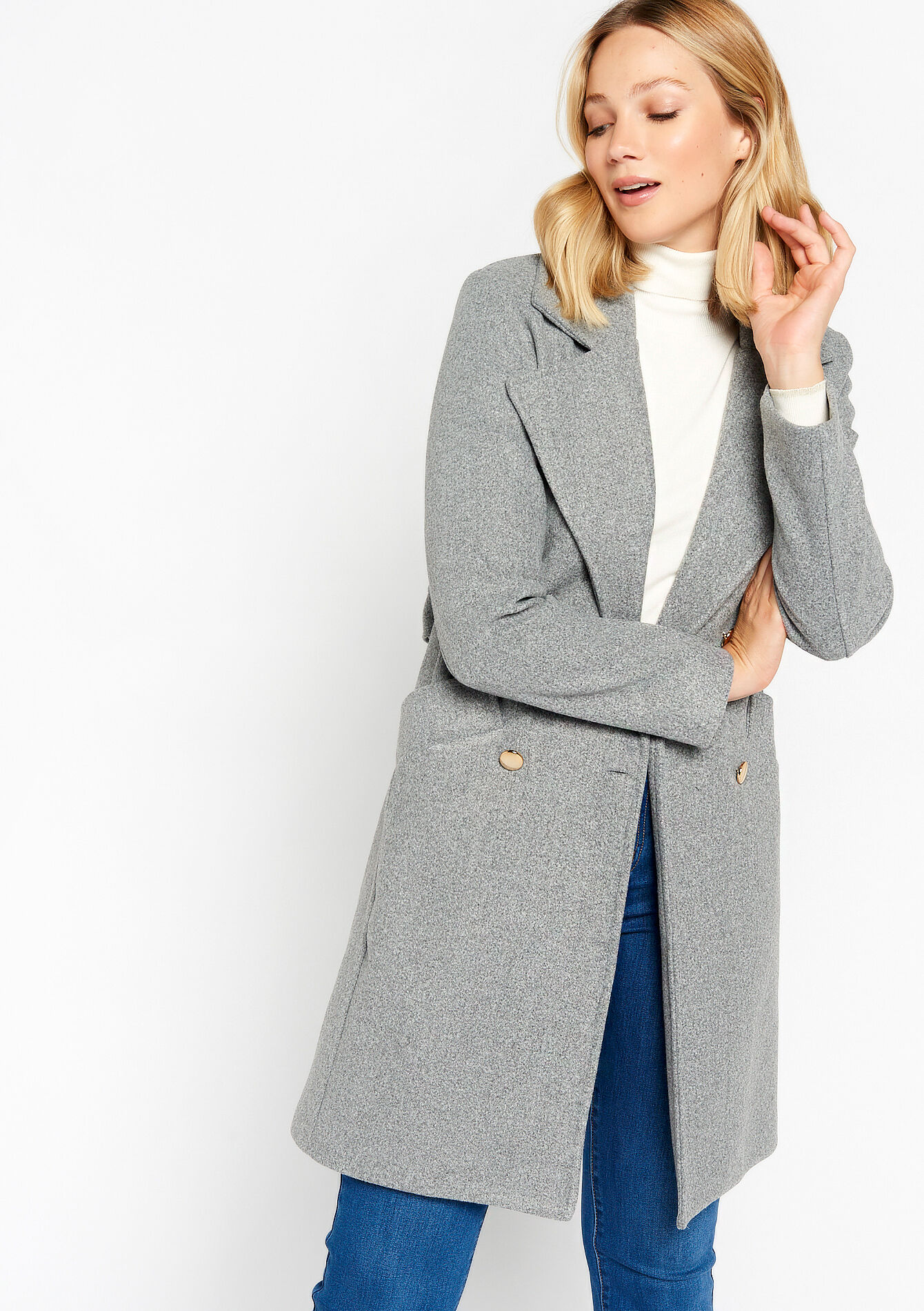 Veste mi-longue, Veste mi-longue - LT GREY - 23000637_2574