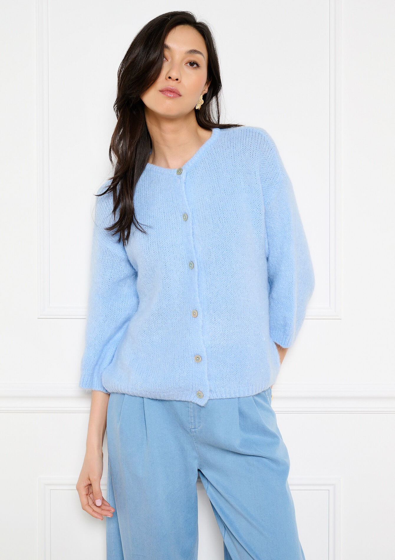 Minimalistisch vest met knopen, , back