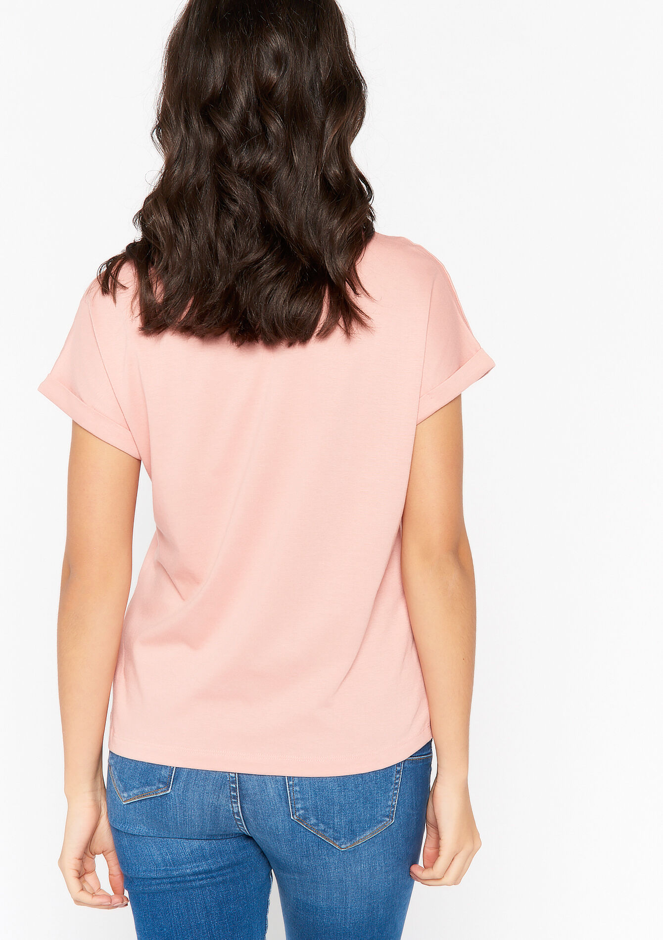Basic T-shirt - NUDE PINK - 02301308_1301