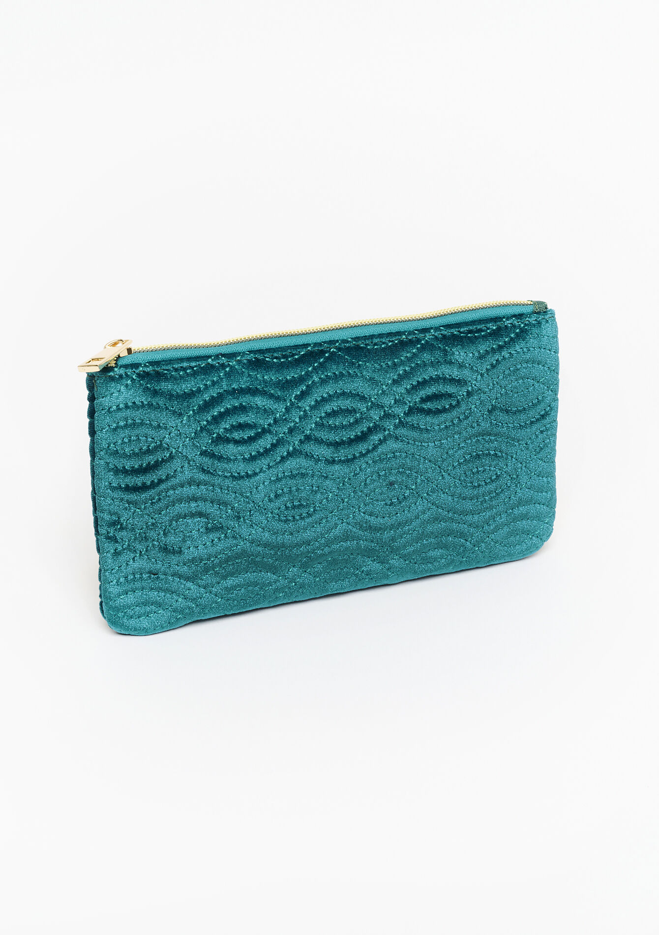 Velvet pouch with stitching, Velvet pouch with stitching - BLUE DUCK - 1085240