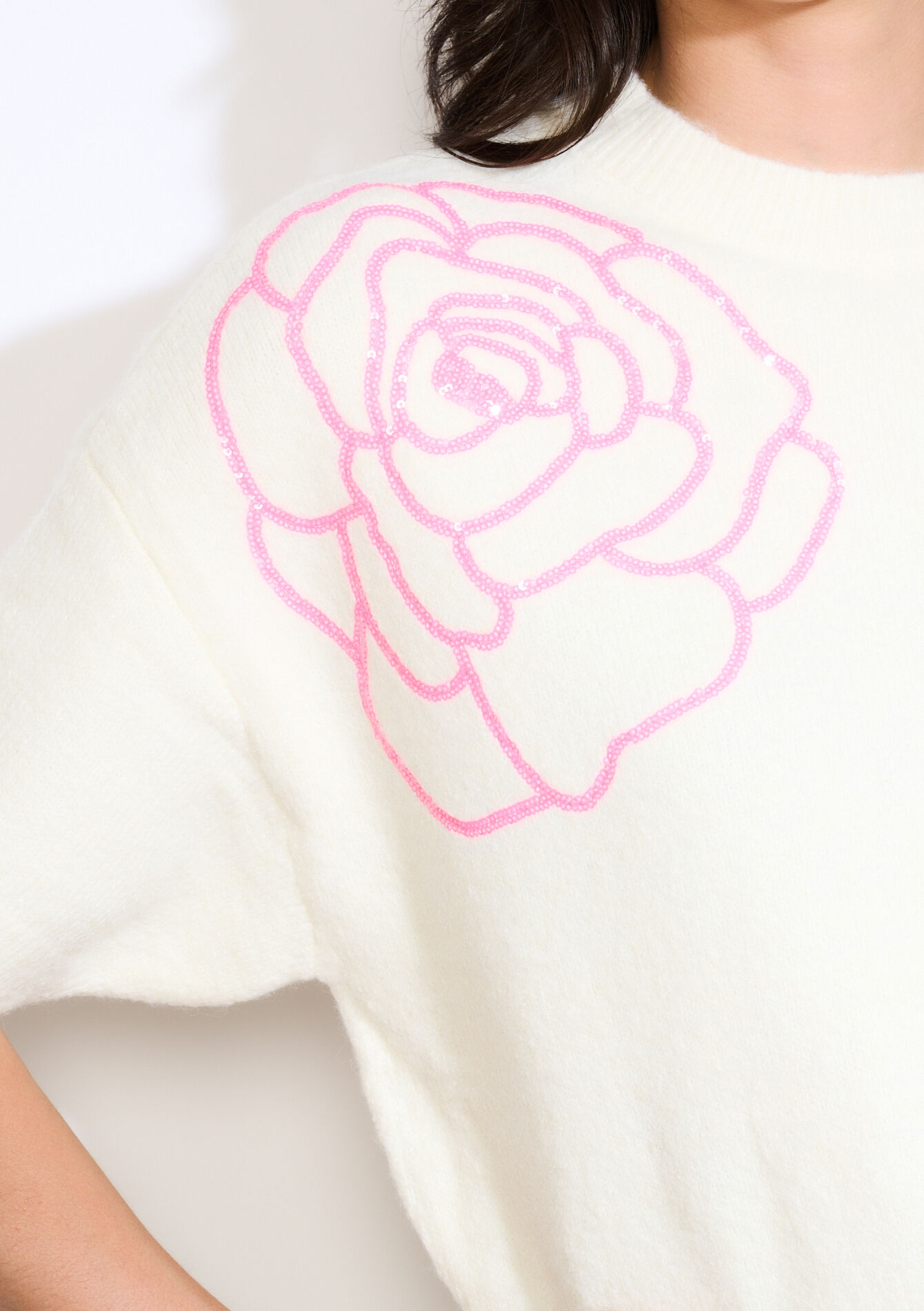 Trui met bloemenmotief - VANILLA WHITE - 04006981_1013