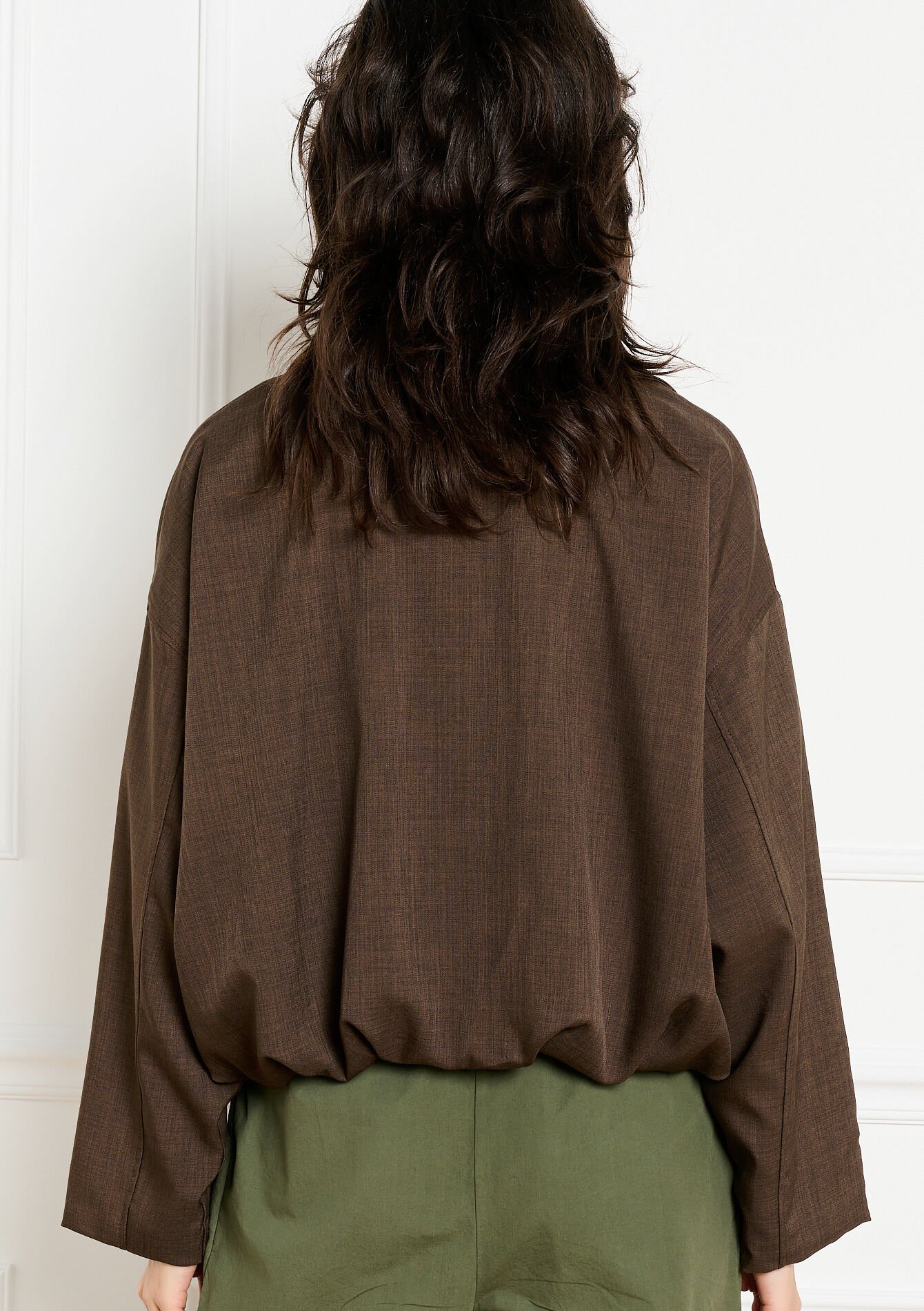 Soepel bomberjack met rits - BROWN DARK CHOCOLATE - 09101182_3720