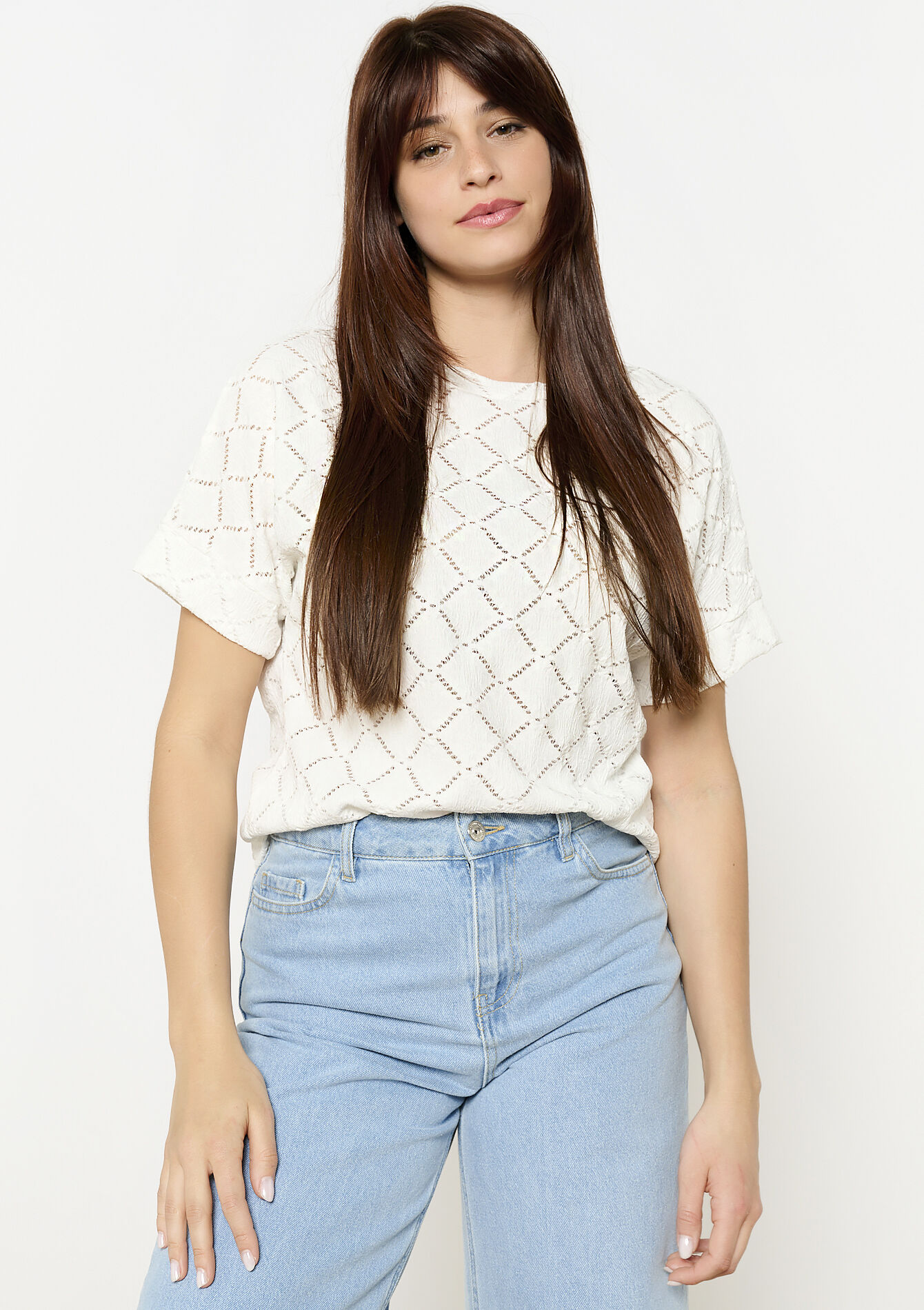 T-shirt ajouré graphique - OFFWHITE - 02301794