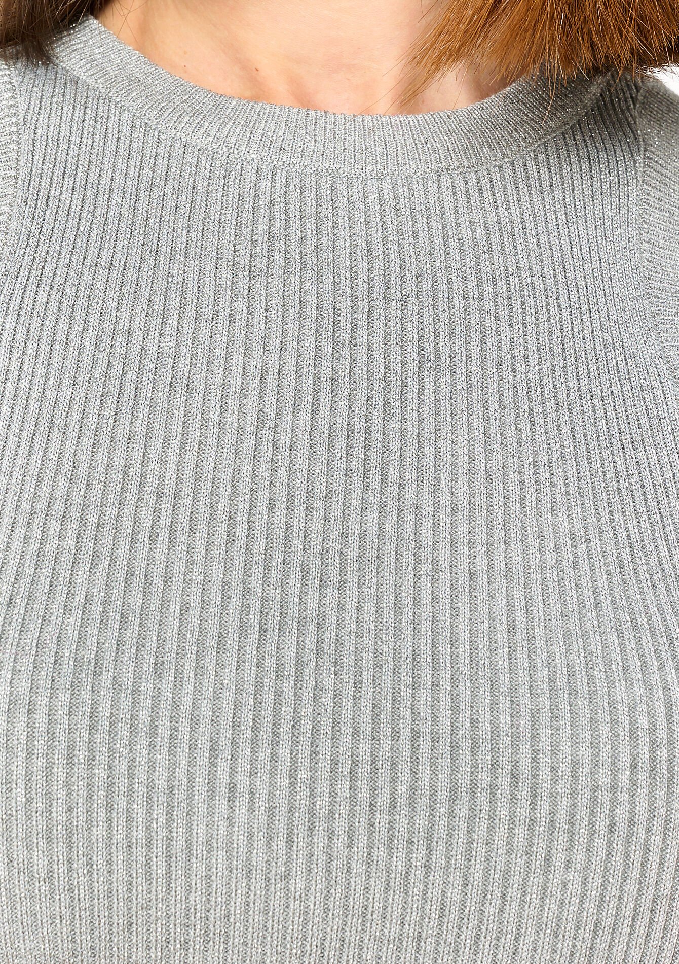 Geribbelde tank top met lurex, Geribbelde tank top met lurex - LT GREY - 02200389_2574